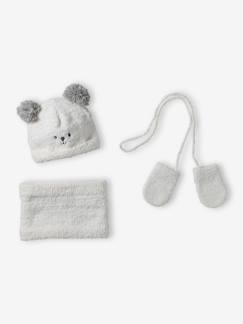 Ensemble bébé bonnet, snood et moufles  - vertbaudet enfant