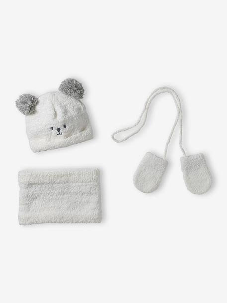 Bébé-Accessoires-Ensemble bébé bonnet, snood et moufles
