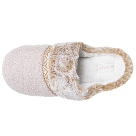 Chaussons mules ultra confortables, en maille bouclette, semelle crantée Beige+Camel+Noir 3 - vertbaudet enfant 