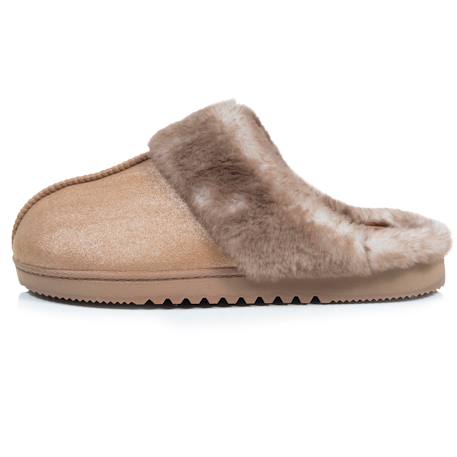 Chaussons mules ultra confortables, en maille bouclette, semelle crantée Beige+Camel+Noir 10 - vertbaudet enfant 