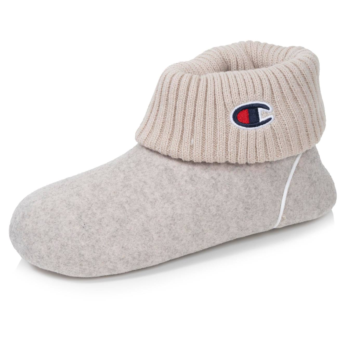 Chaussons Bottillons Polaire Chinée Doux Pantoufle Confort Maison En Hiver Beige Chiné Clair