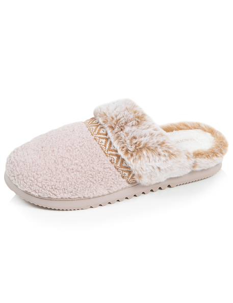 Chaussons mules ultra confortables, en maille bouclette, semelle crantée Beige+Camel+Noir 6 - vertbaudet enfant 