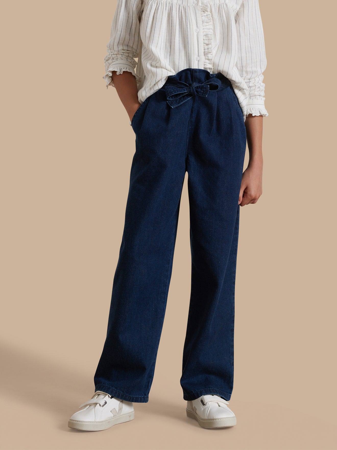 Pantalon Large Fille Denim Light Denim Brut