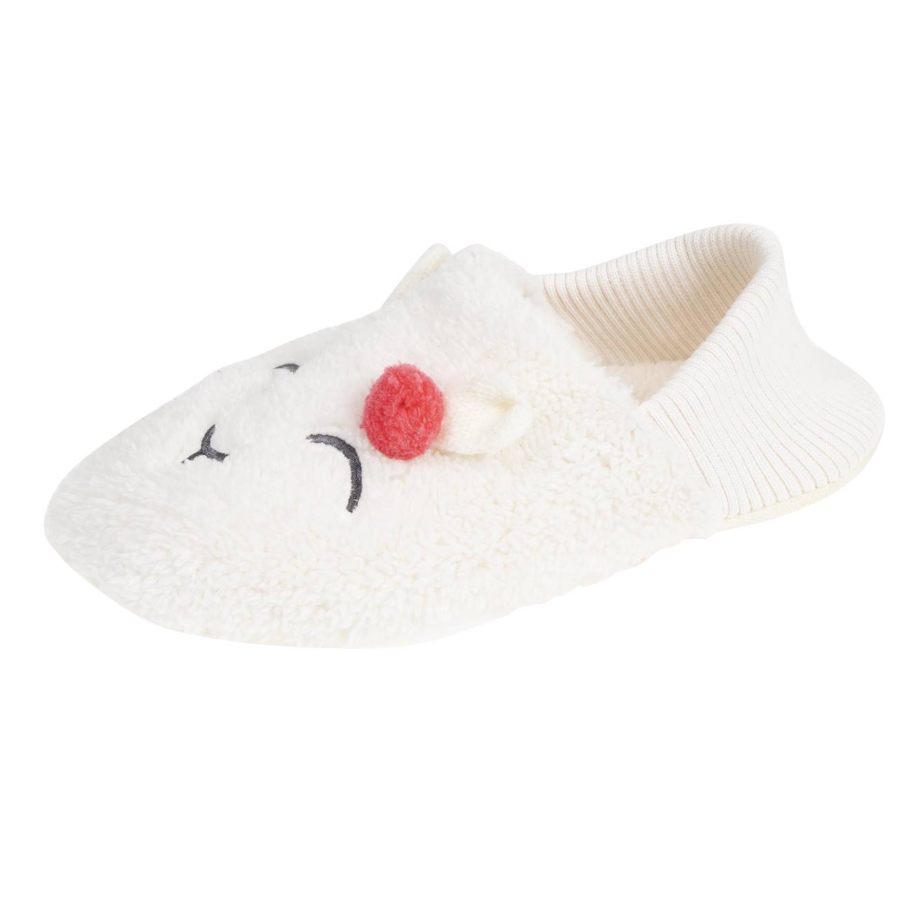 Chaussettes D'intérieur Sherpa, Picots Antidérapants Ivoire