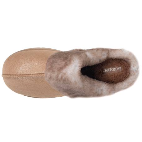 Chaussons mules ultra confortables, en maille bouclette, semelle crantée Beige+Camel+Noir 9 - vertbaudet enfant 