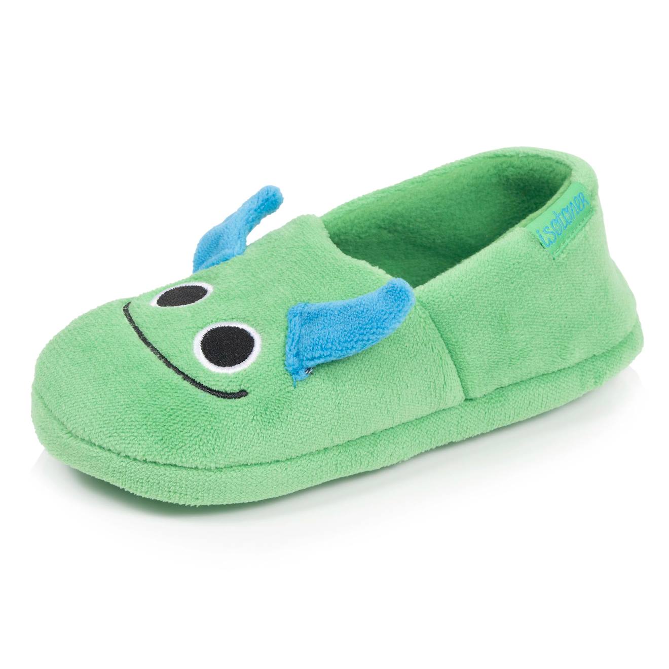 Chaussons Mocassins Micro,éponge, Semelle Gomme Antidérapante Vert