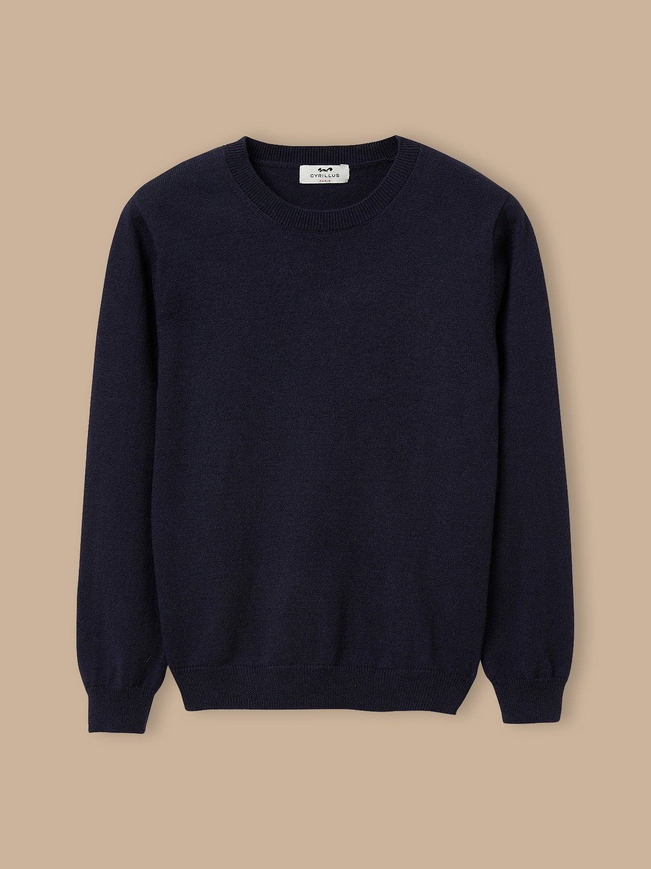 Pull Col Rond Garçon Marine