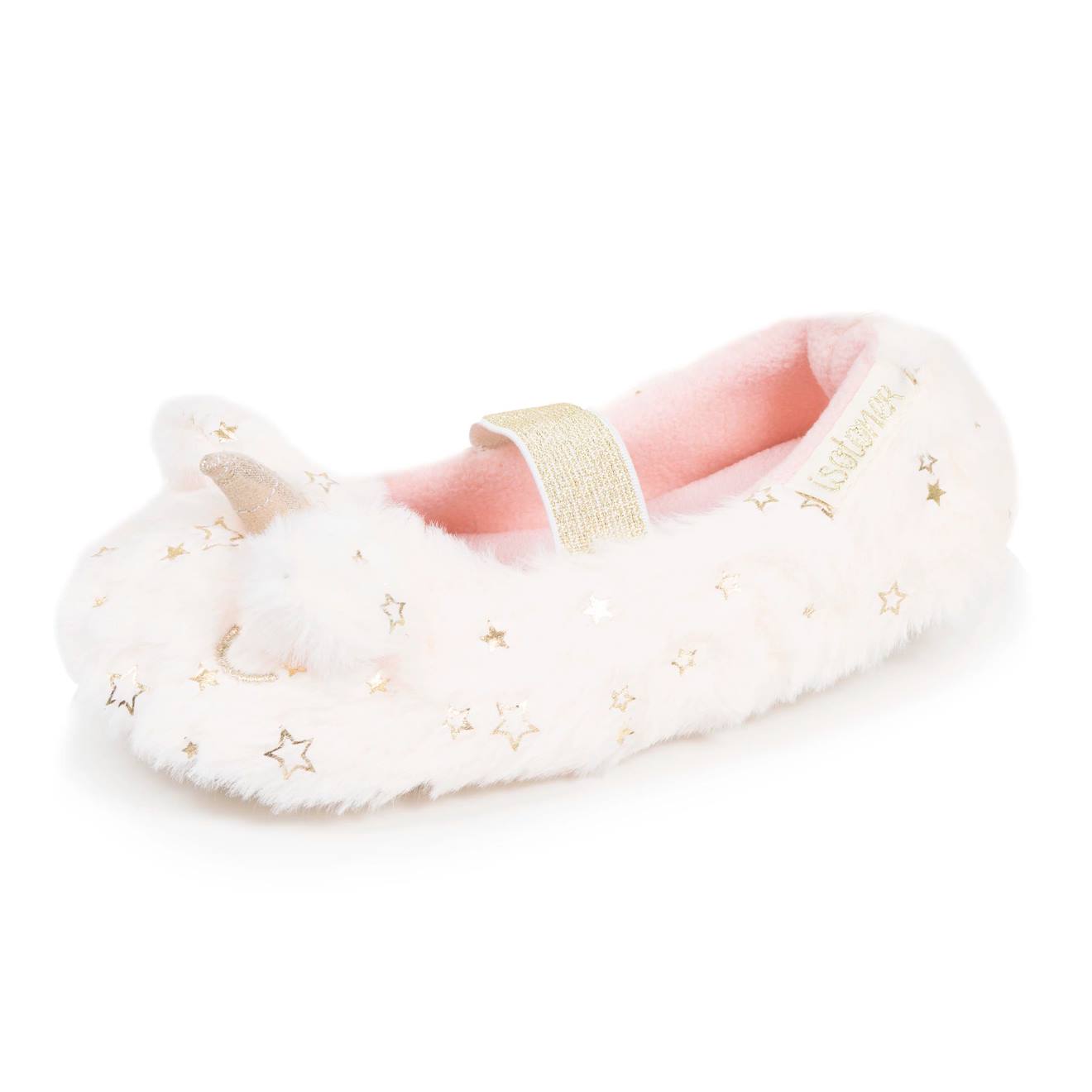 Chaussons Ballerines Imitation Fourrure, Semelle Gomme Antidérapante Ivoire Chaussons Ballerines Imitation Fourrure, Semelle Gomme Antidérapante Ivoire