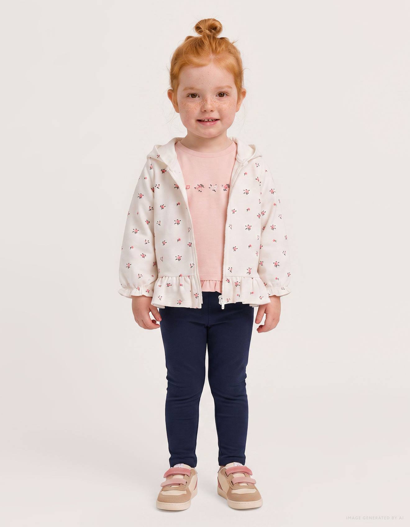 Ensemble De Jogging 3 Pièces En Coton Avec Imprimé Floral Blanc