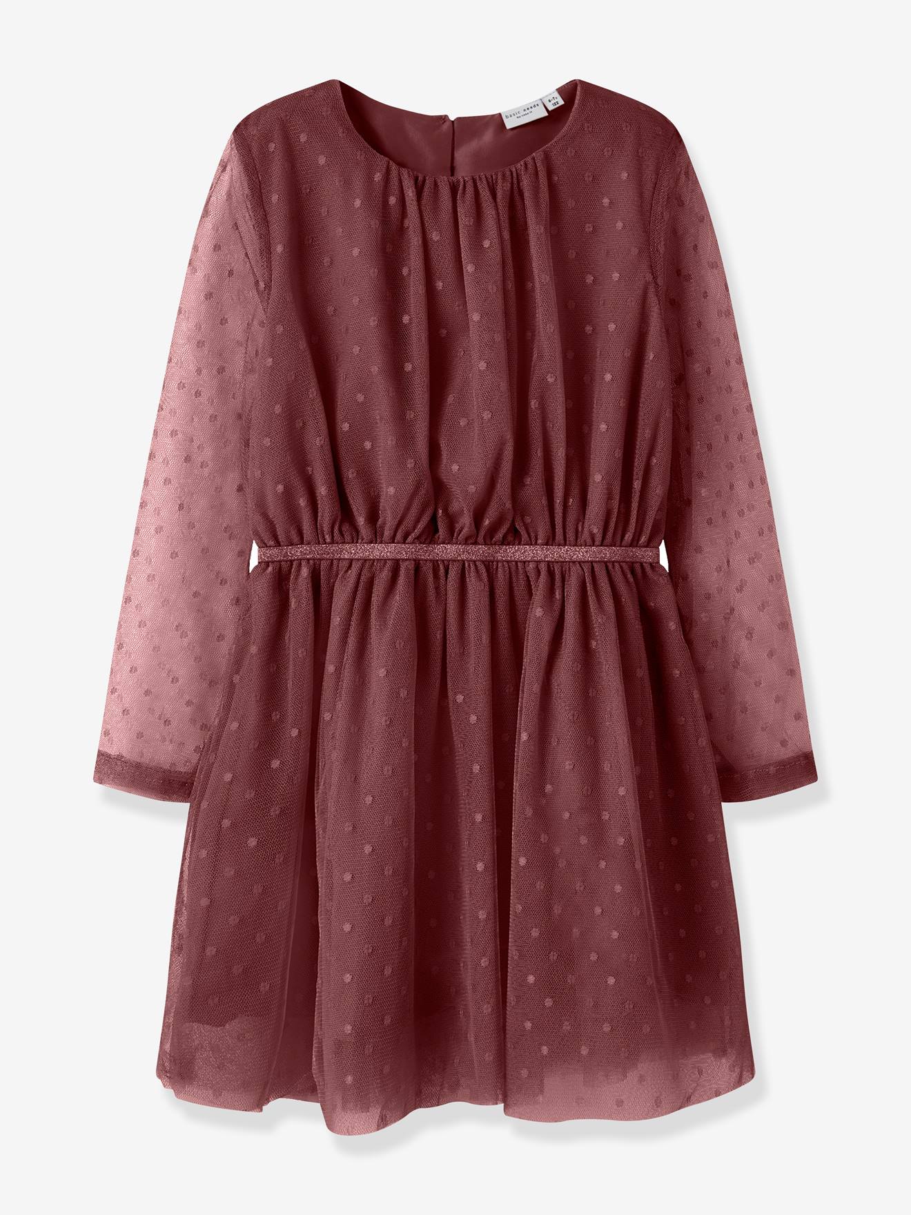 Robe de fête pour fille NKFVABOS NAME IT, tulle plumetis bois de rose Robe de fête pour fille NKFVABOS NAME IT, tulle plumetis bois de rose