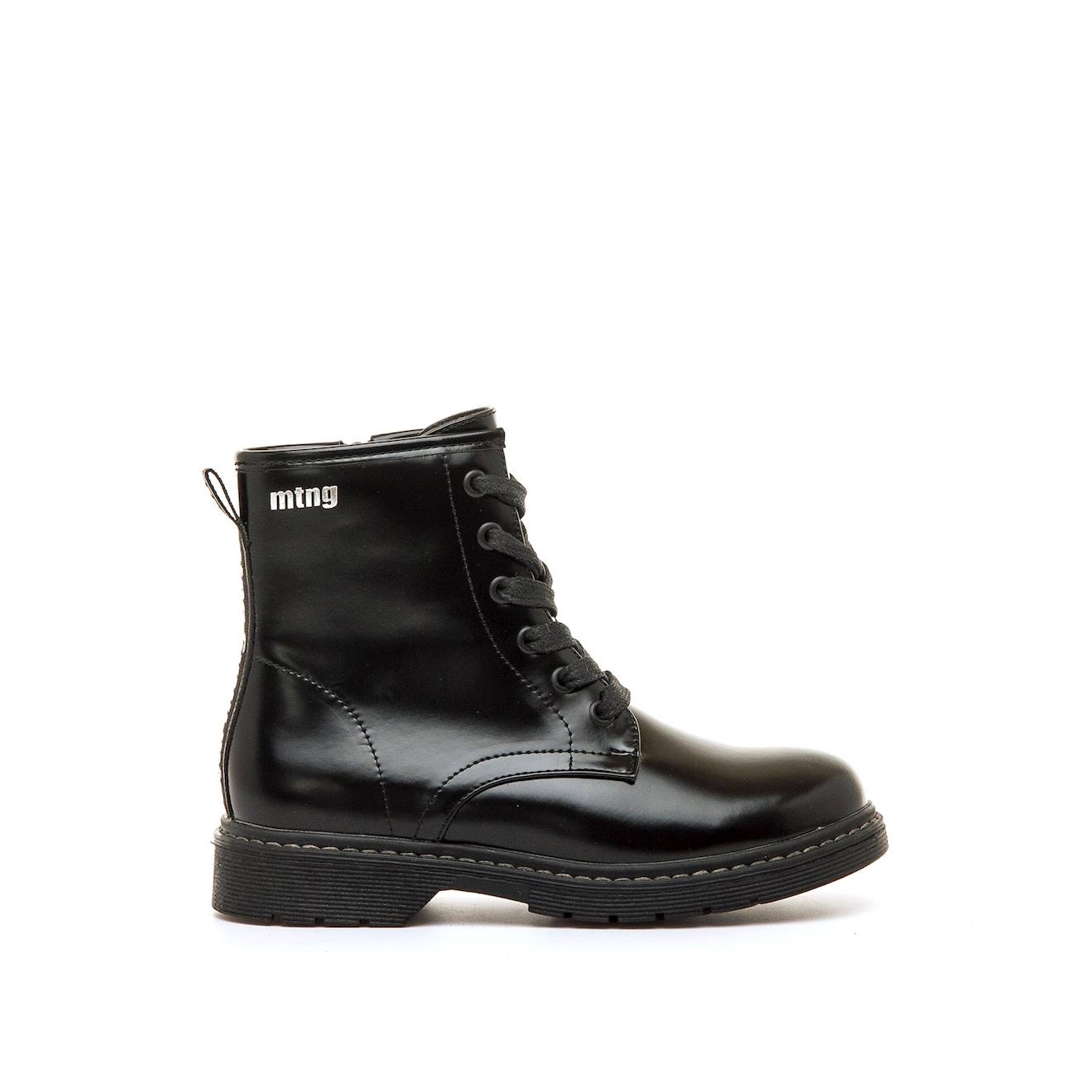 Bottines Filles Synthétique Fermeture Éclair Noir Brillant Bottines Filles Synthétique Fermeture Éclair Noir Brillant