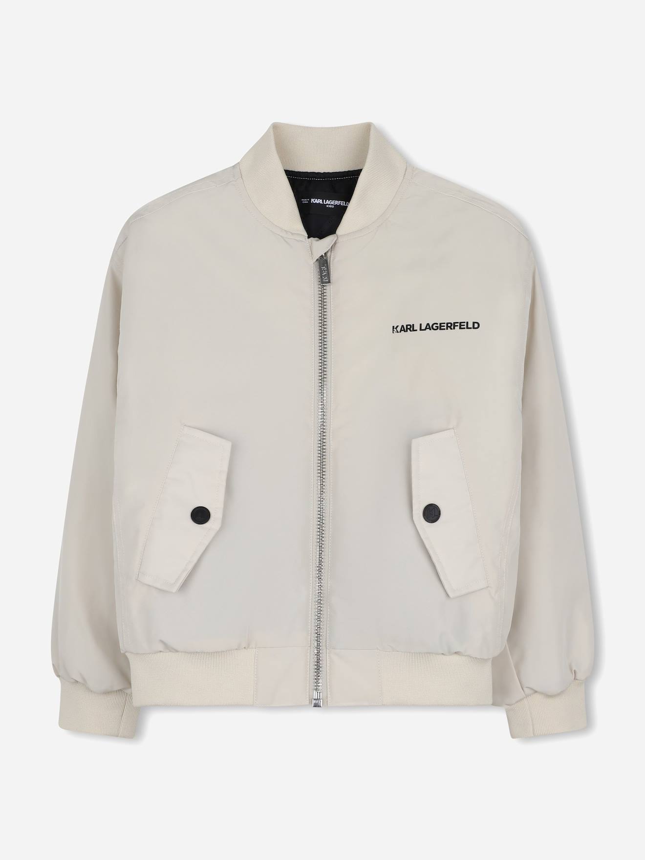 Blouson Garçon À Zip Beige / Ecru
