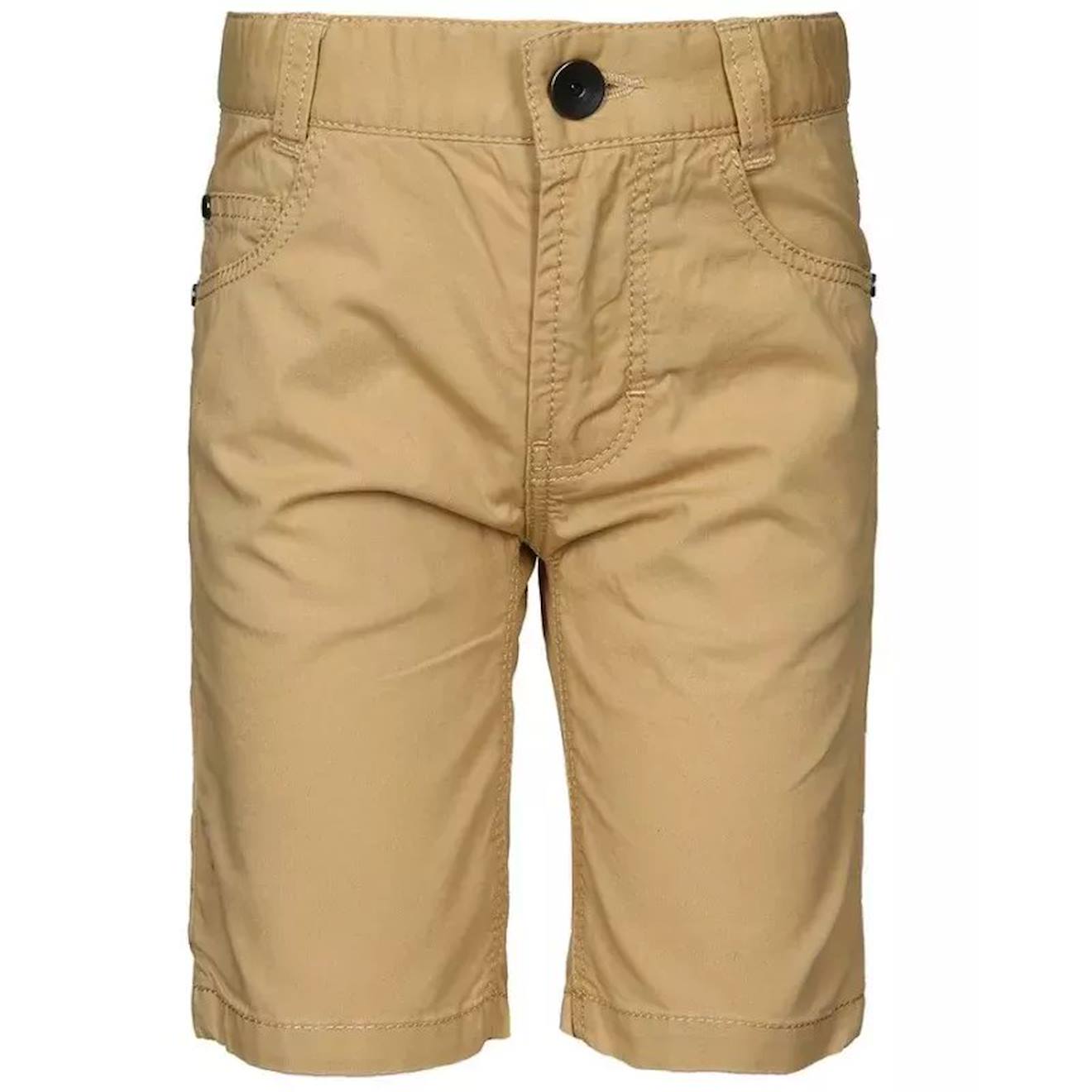 Short Garçon, Bermuda Enfant En Coton Beige Foncé