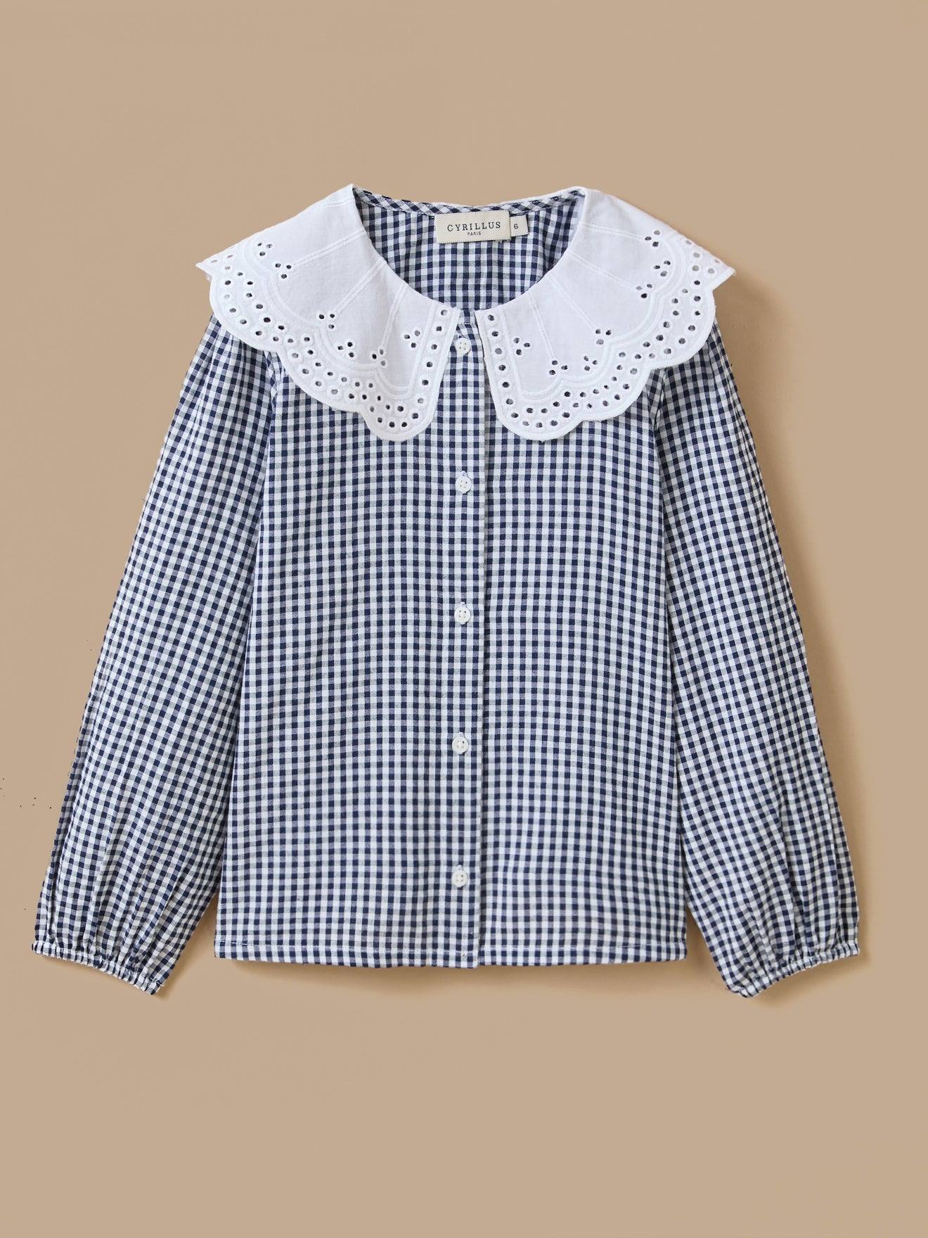 Chemise Imprimée Vichy Fille Carreaux Bleu