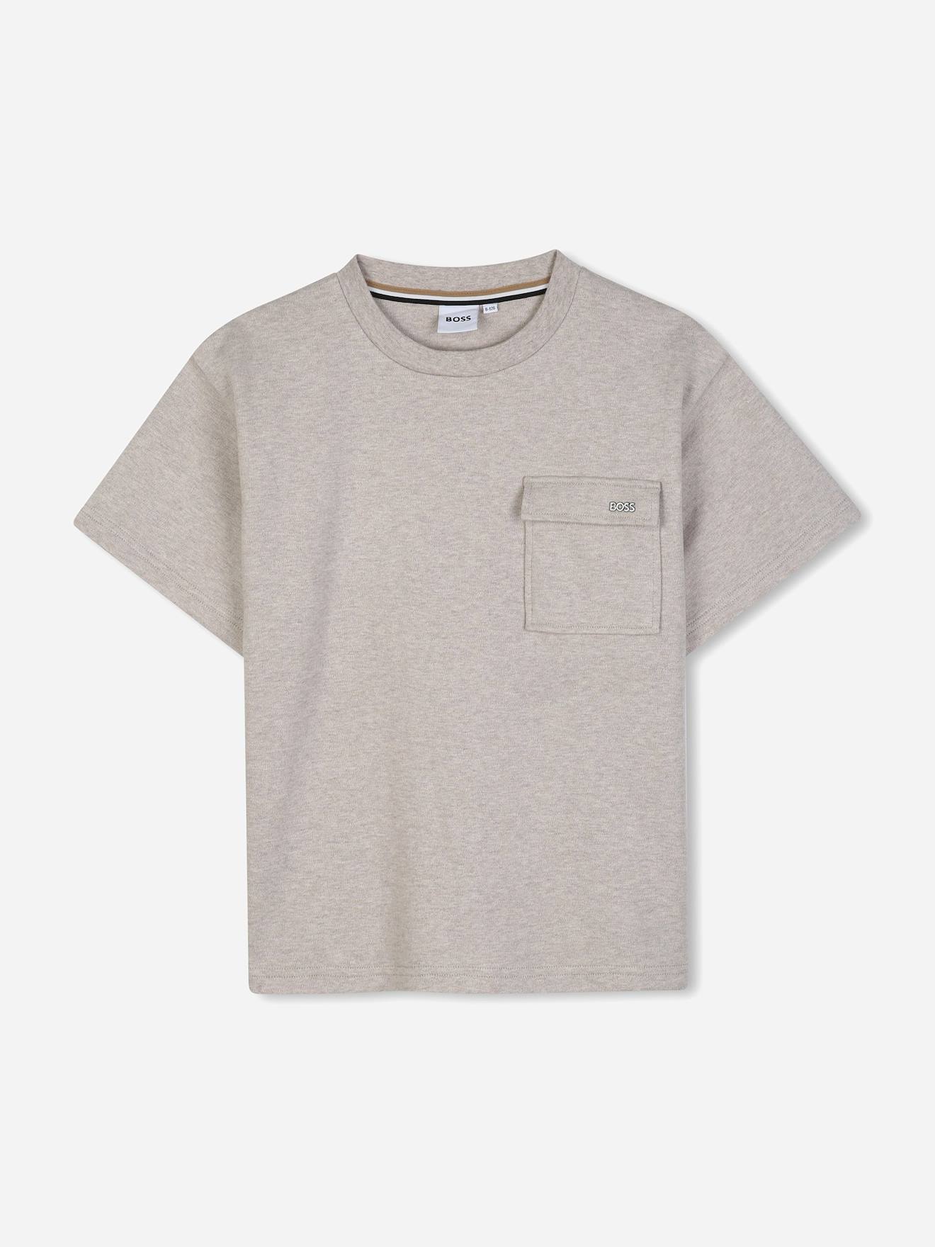 T-shirt Garçon Col Rond Ecru T-shirt Garçon Col Rond Ecru