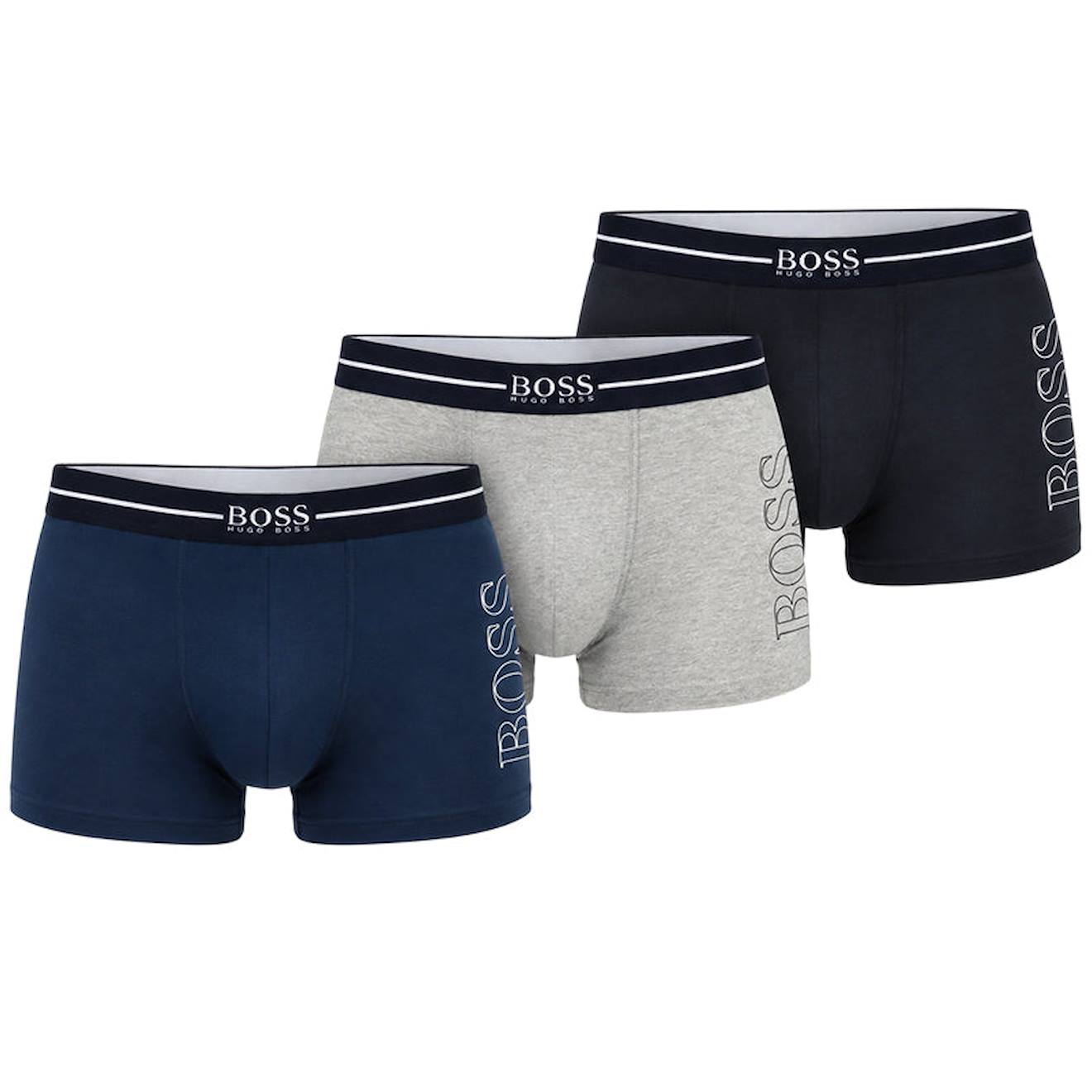 Boxer Garçon En Coton Noir, Bleu, Gris. Boxer Garçon En Coton Noir, Bleu, Gris.