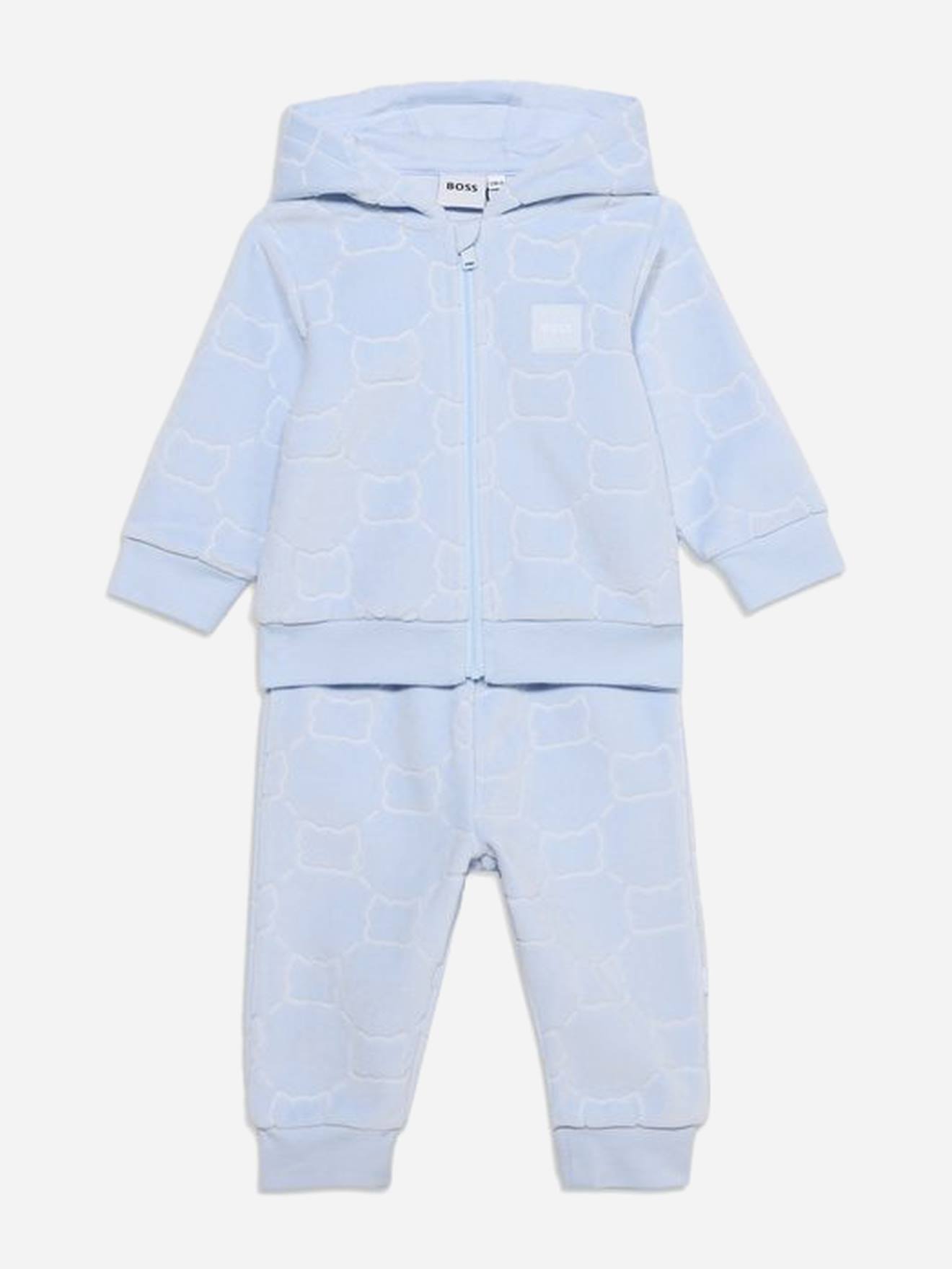 Ensemble Garçon 2 Pièces Gilet À Capuche Et Bas Bleu Ciel