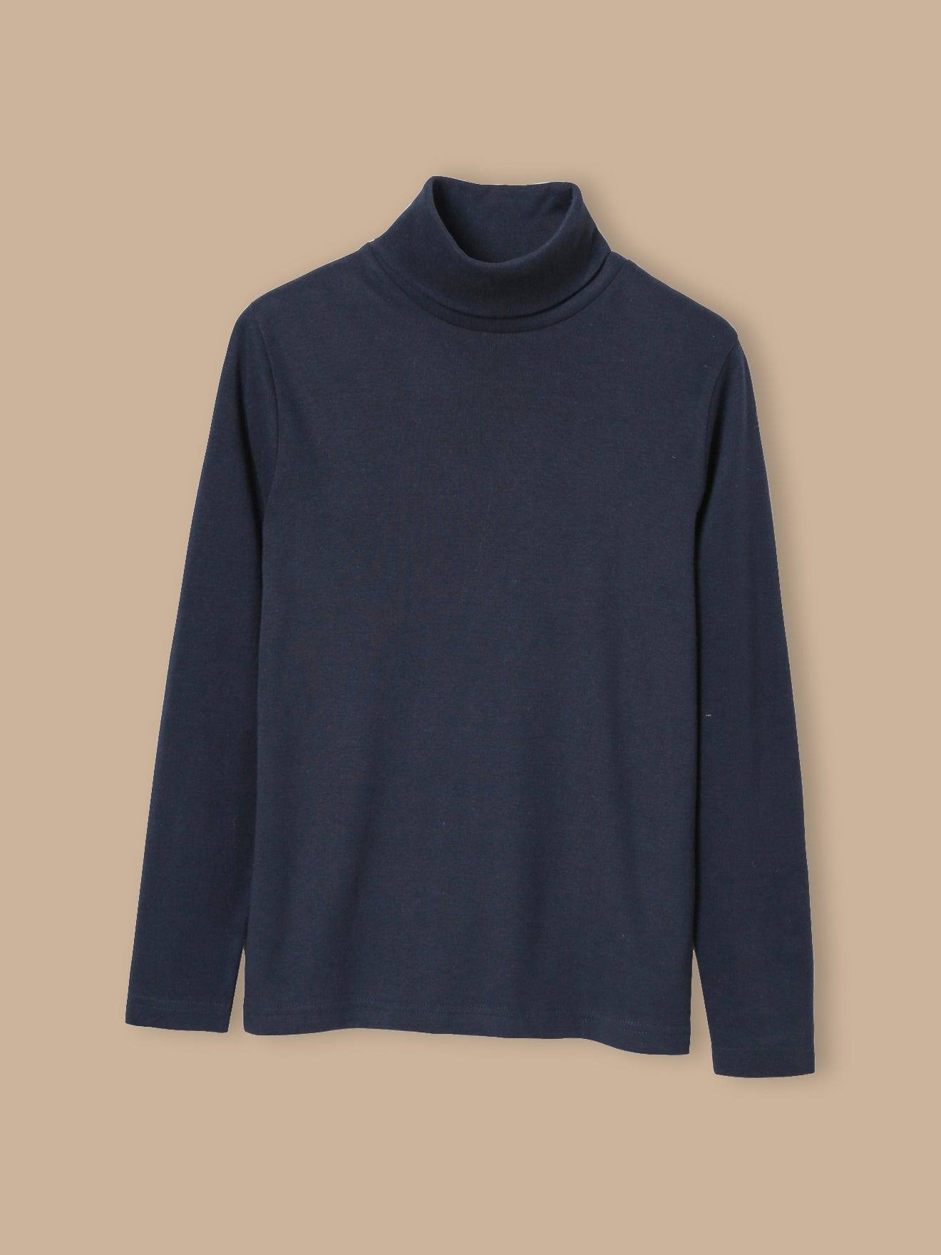 Sous-pull Garçon - Coton Biologique Bleu Fonce Uni
