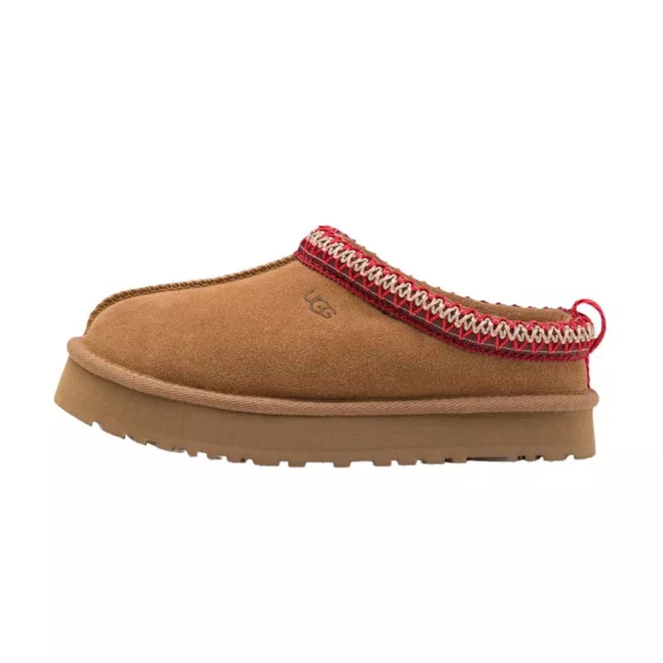 Chaussons Mules Fille En Daim Chesnut, Rouge