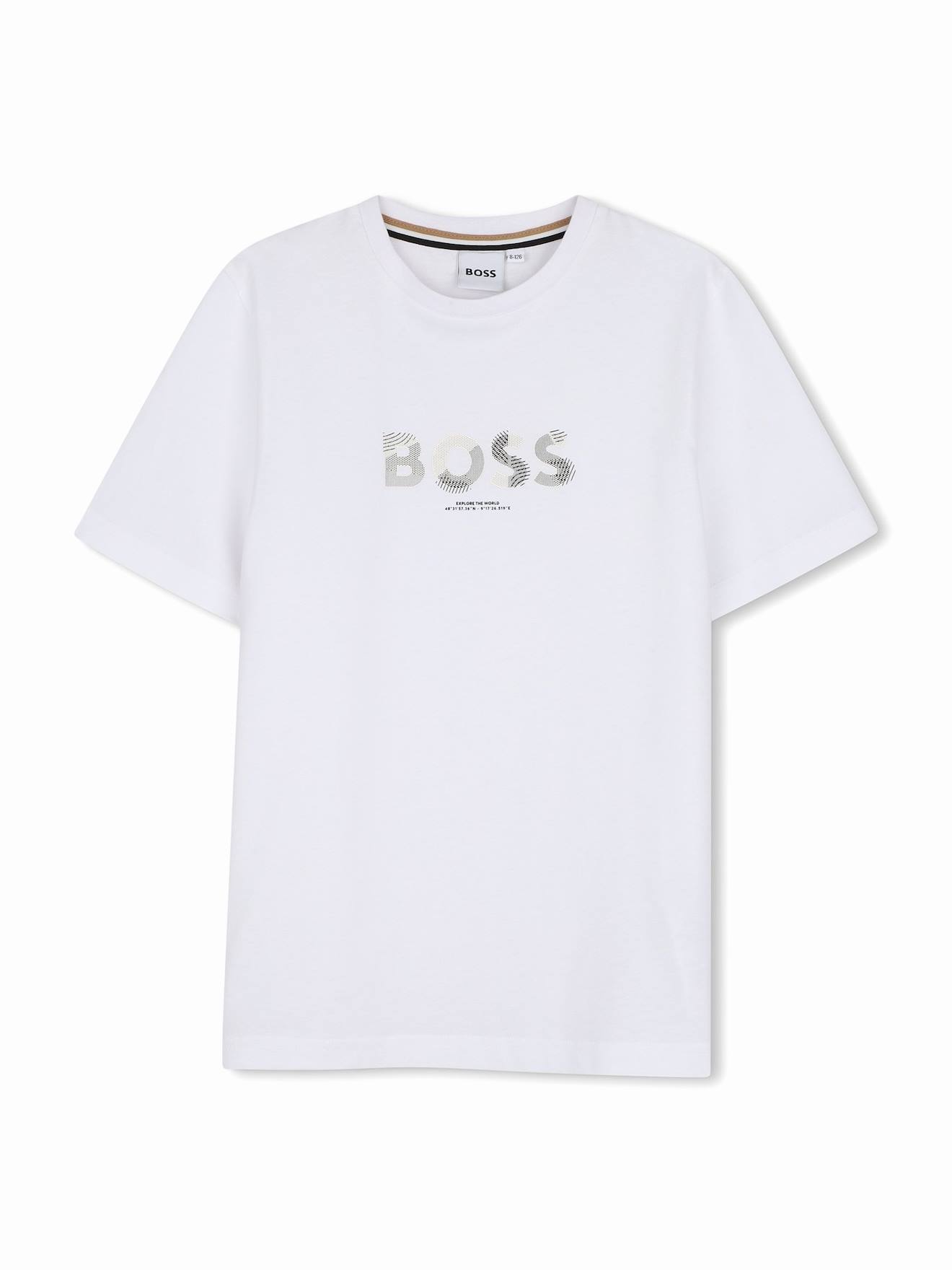 T-shirt Garçon Col Rond Blanc T-shirt Garçon Col Rond Blanc