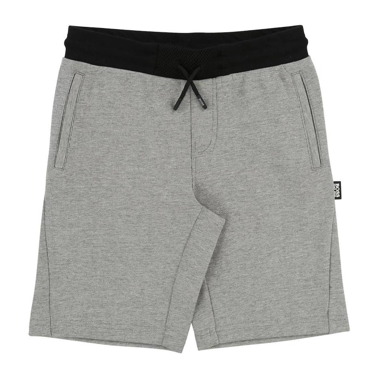 Short Garçon En Coton Gris, Noir Short Garçon En Coton Gris, Noir