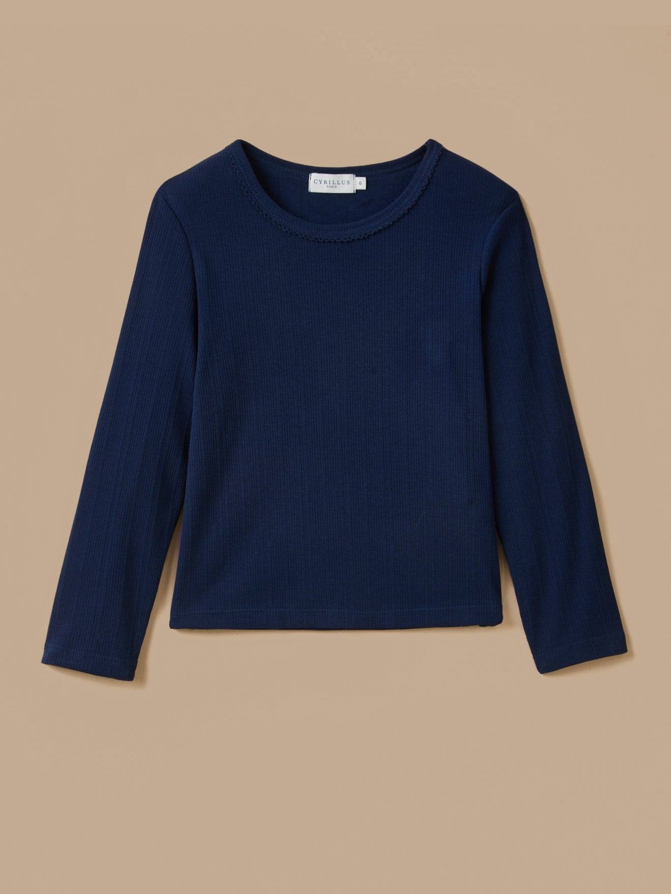 T-shirt Manches Longues Fille Marine T-shirt Manches Longues Fille Marine