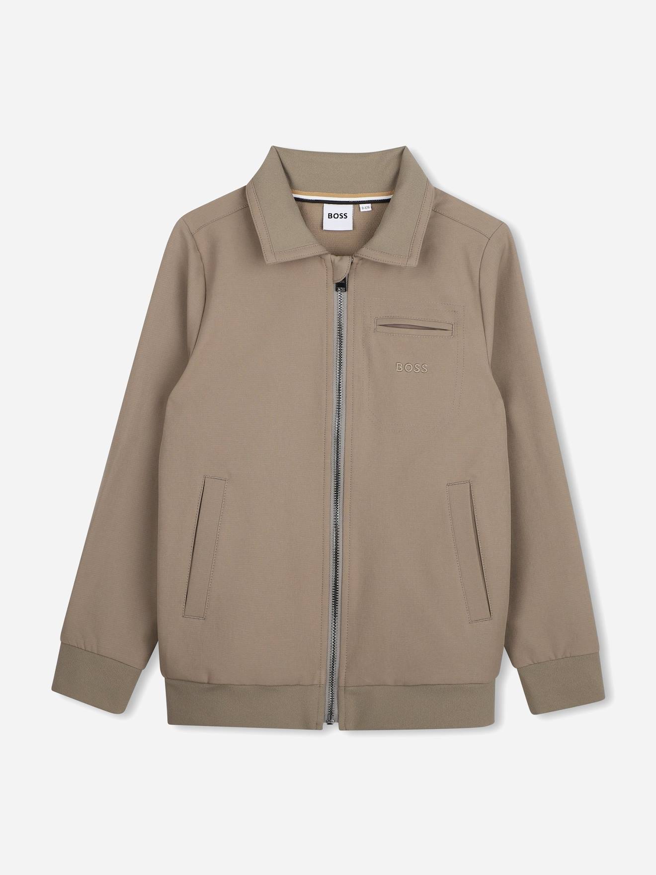Gilet Garçon Col Chemise Marron Clair