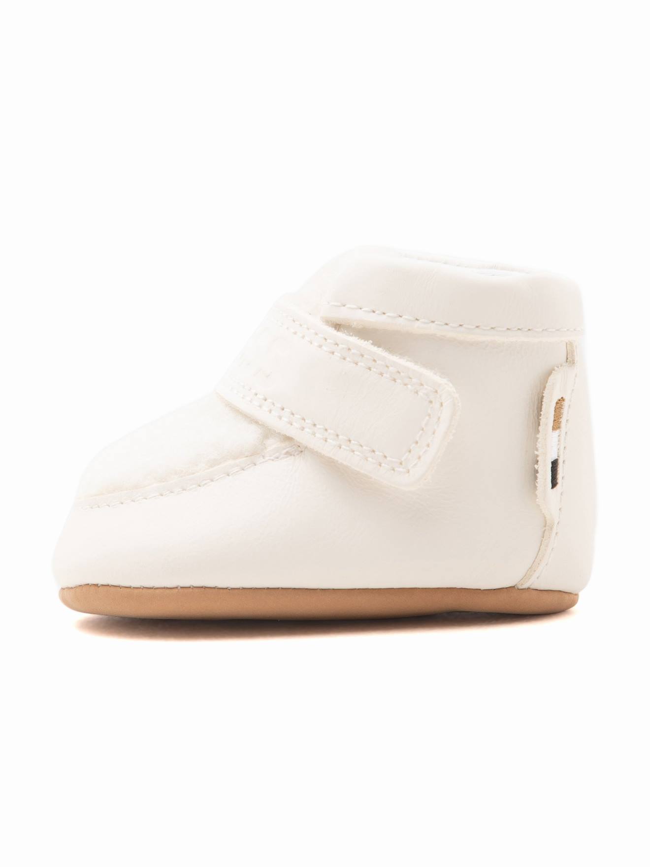 Chaussons Garçon À Scratch Blanc Cassé