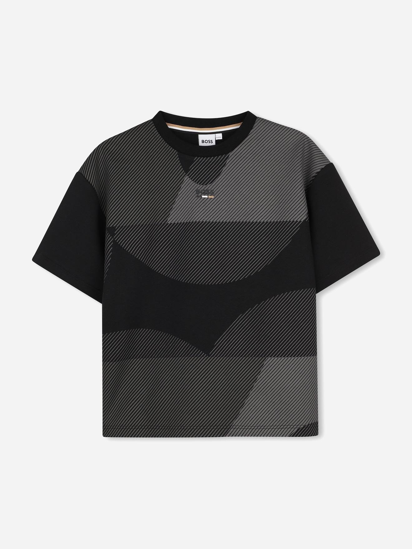 T-shirt Garçon Col Rond Noir T-shirt Garçon Col Rond Noir