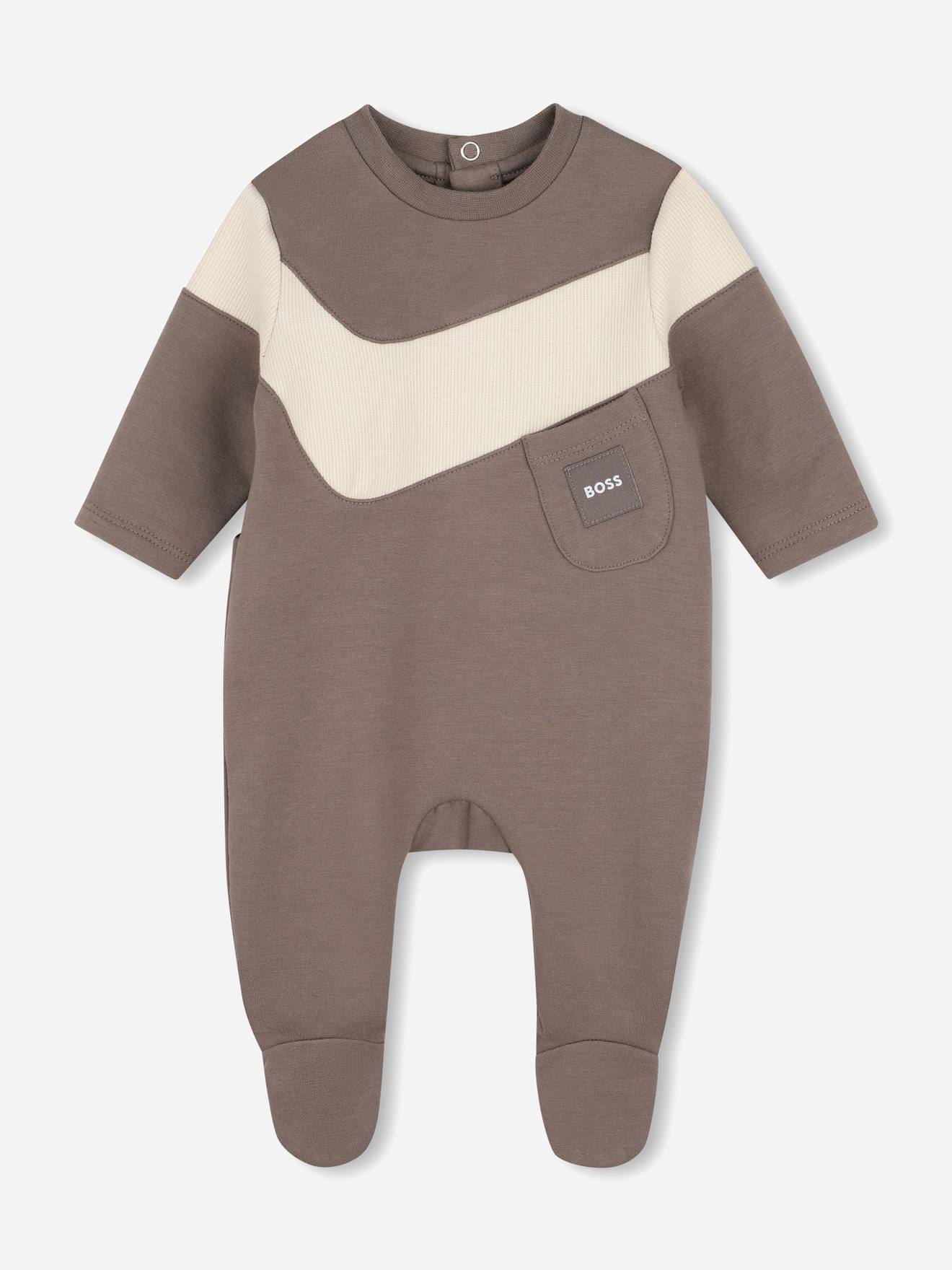 Pyjama Garçon Manches Longues Marron / Beige
