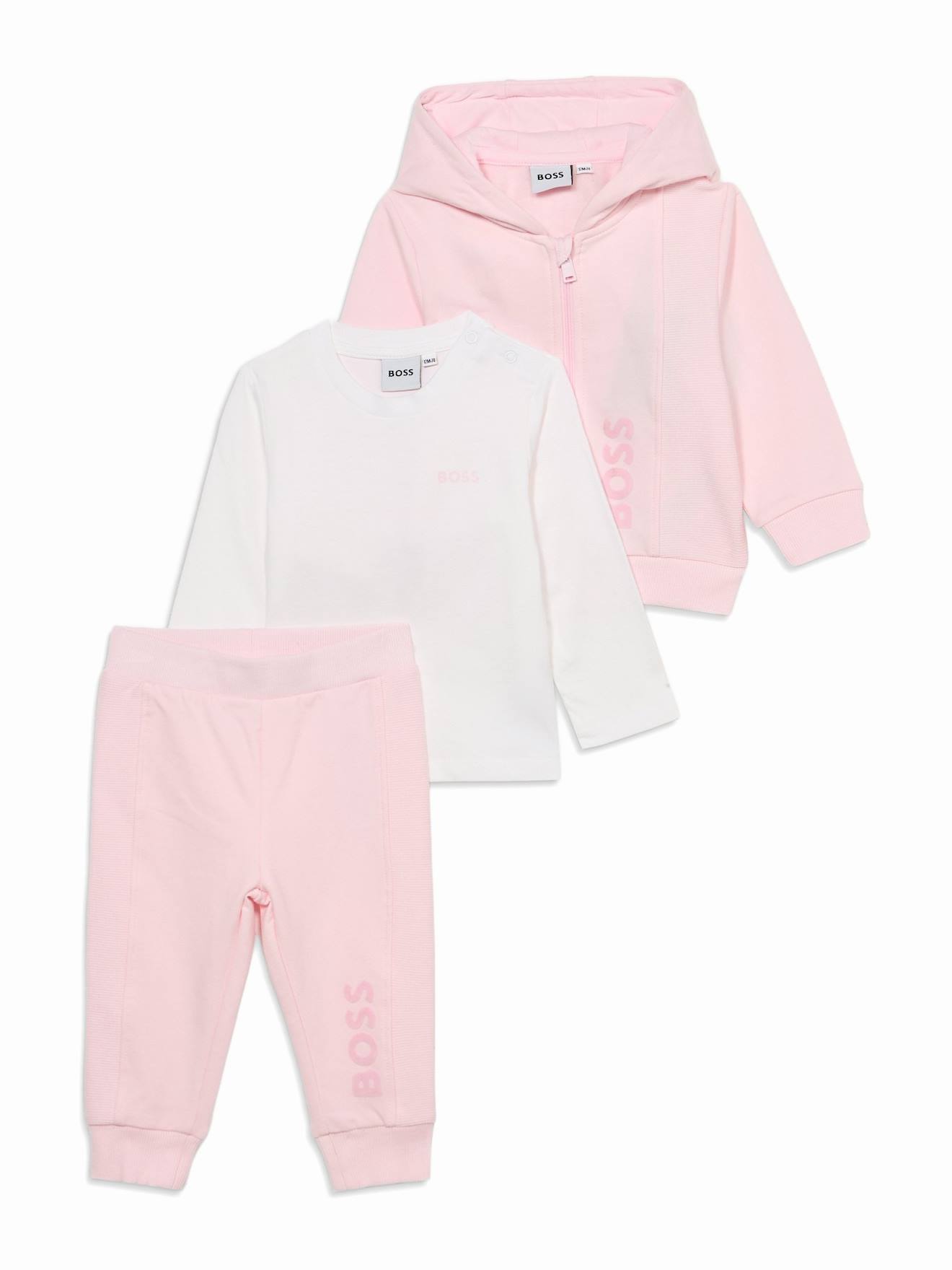 Ensemble Fille 3 Pièces Rose Clair / Blanc