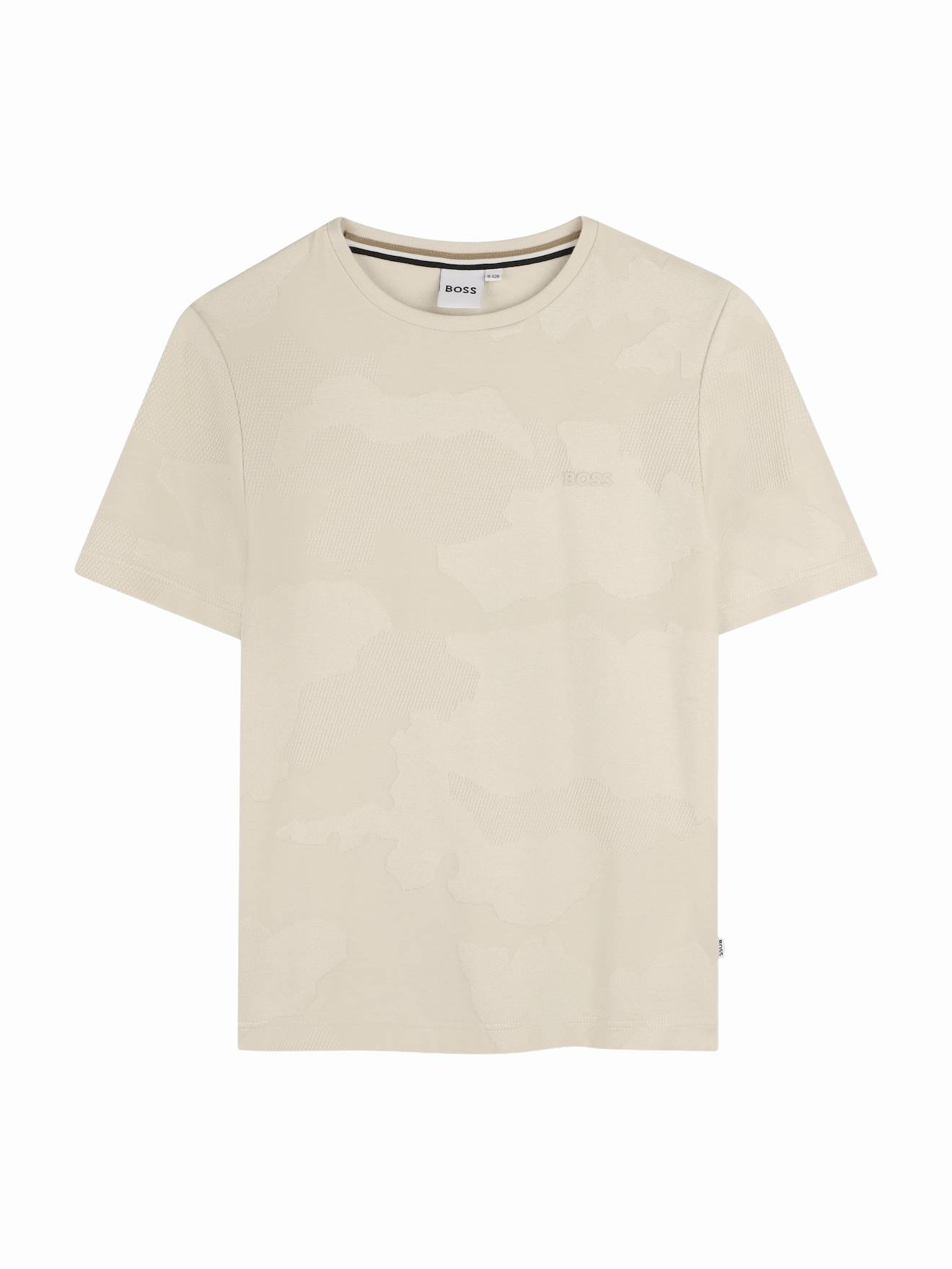 T-shirt Garçon Col Rond Beige T-shirt Garçon Col Rond Beige