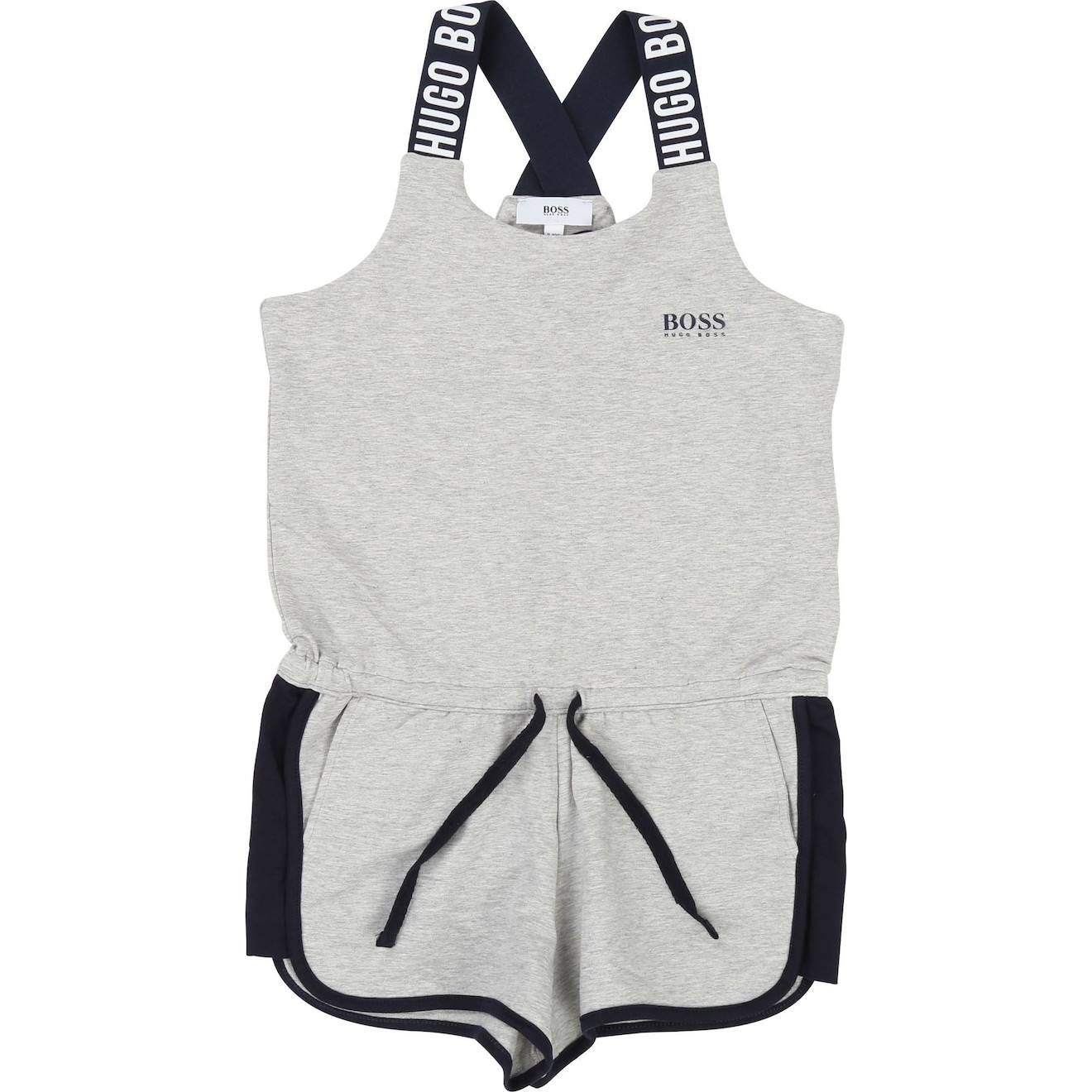 Combi-short Fille En Coton Gris, Noir, Blanc.
