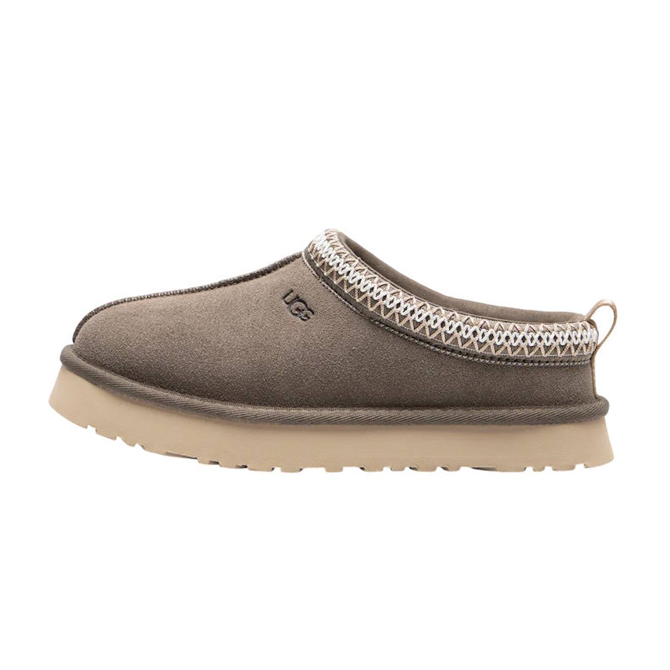 Chaussons Mules Fille En Daim Gris, Beige