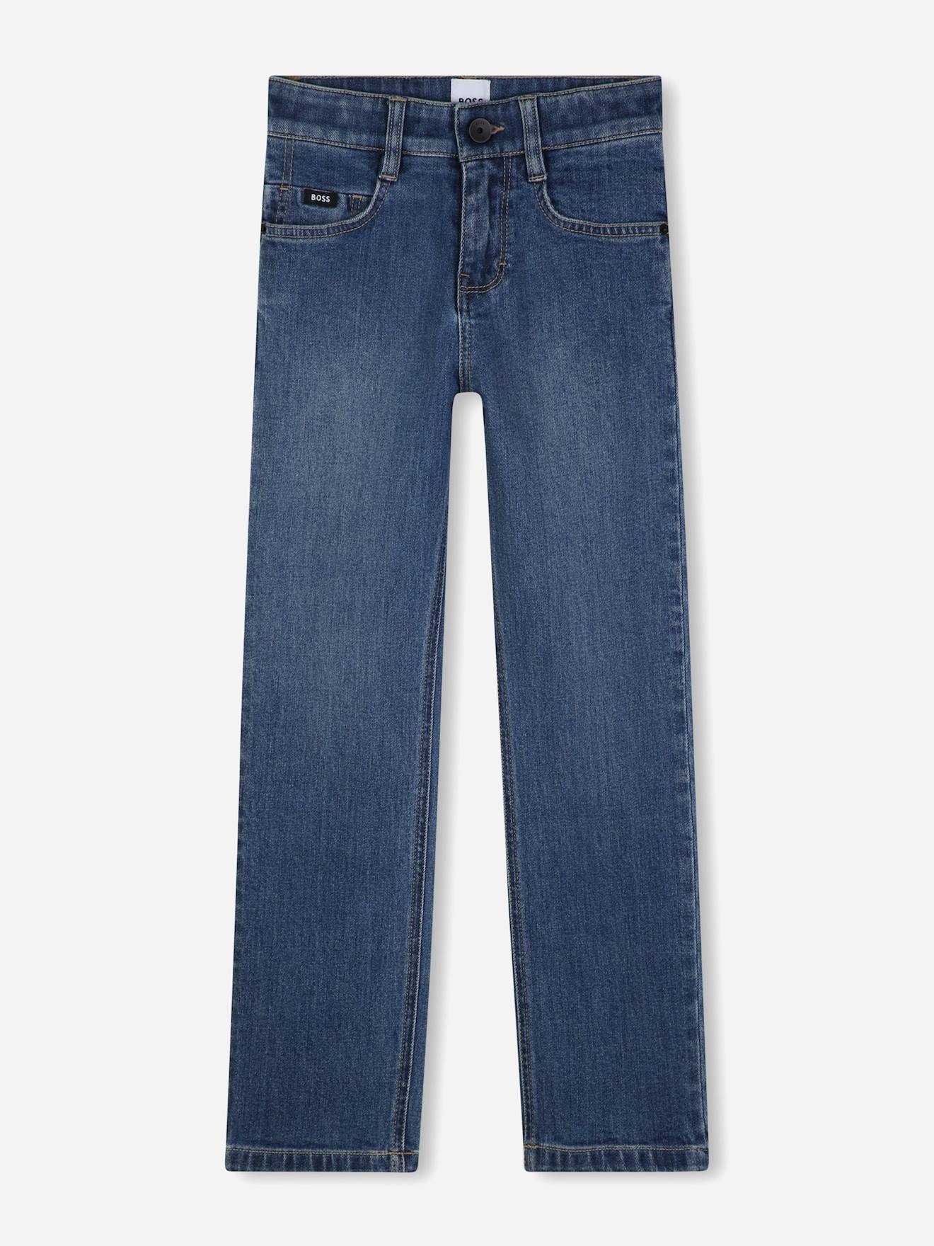 Jean Garçon Coupe Droite Bleu Jean Garçon Coupe Droite Bleu