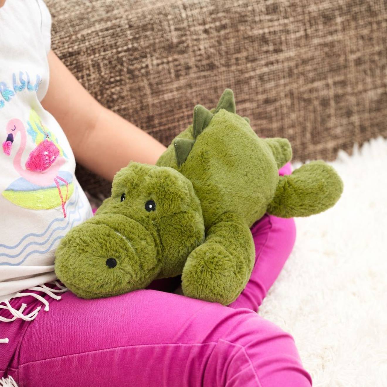 Peluche Bouillotte Crocodile Vert