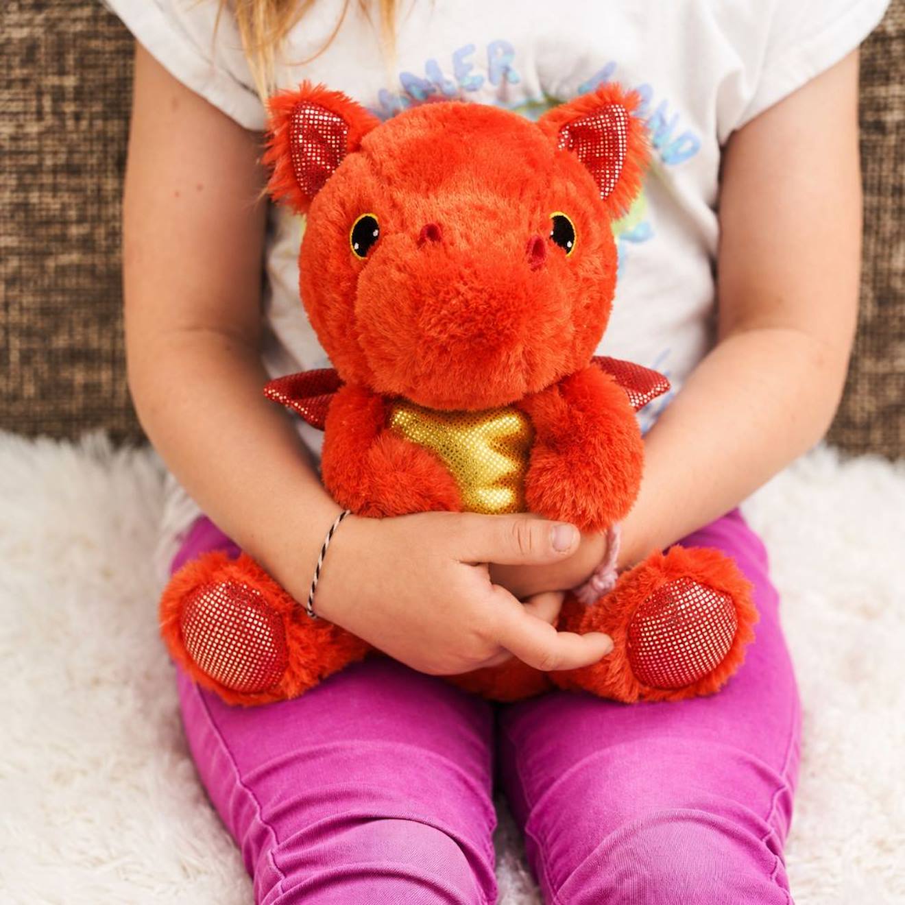 Peluche Bouillotte Dragon Rouge