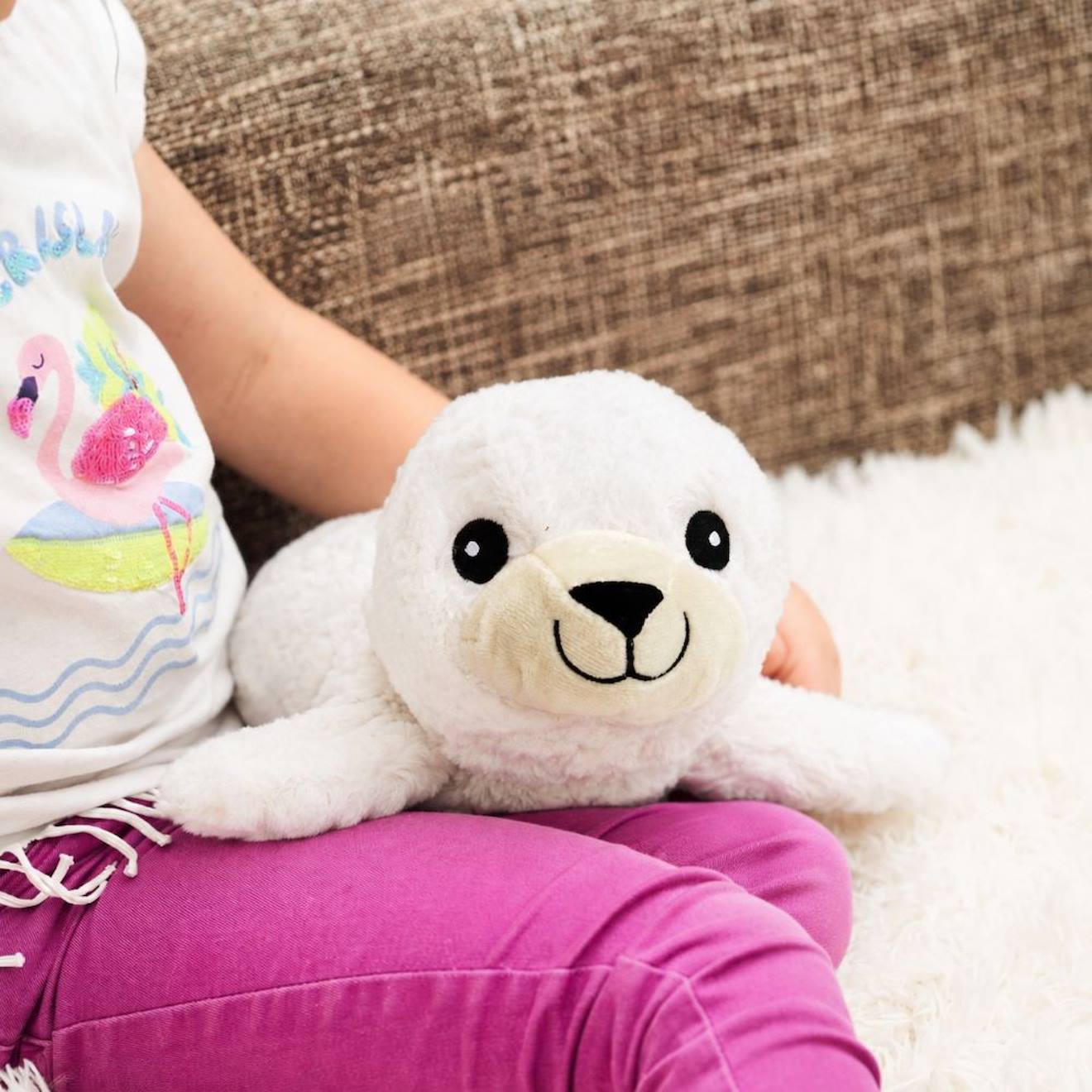 Peluche Bouillotte Otarie Blanc