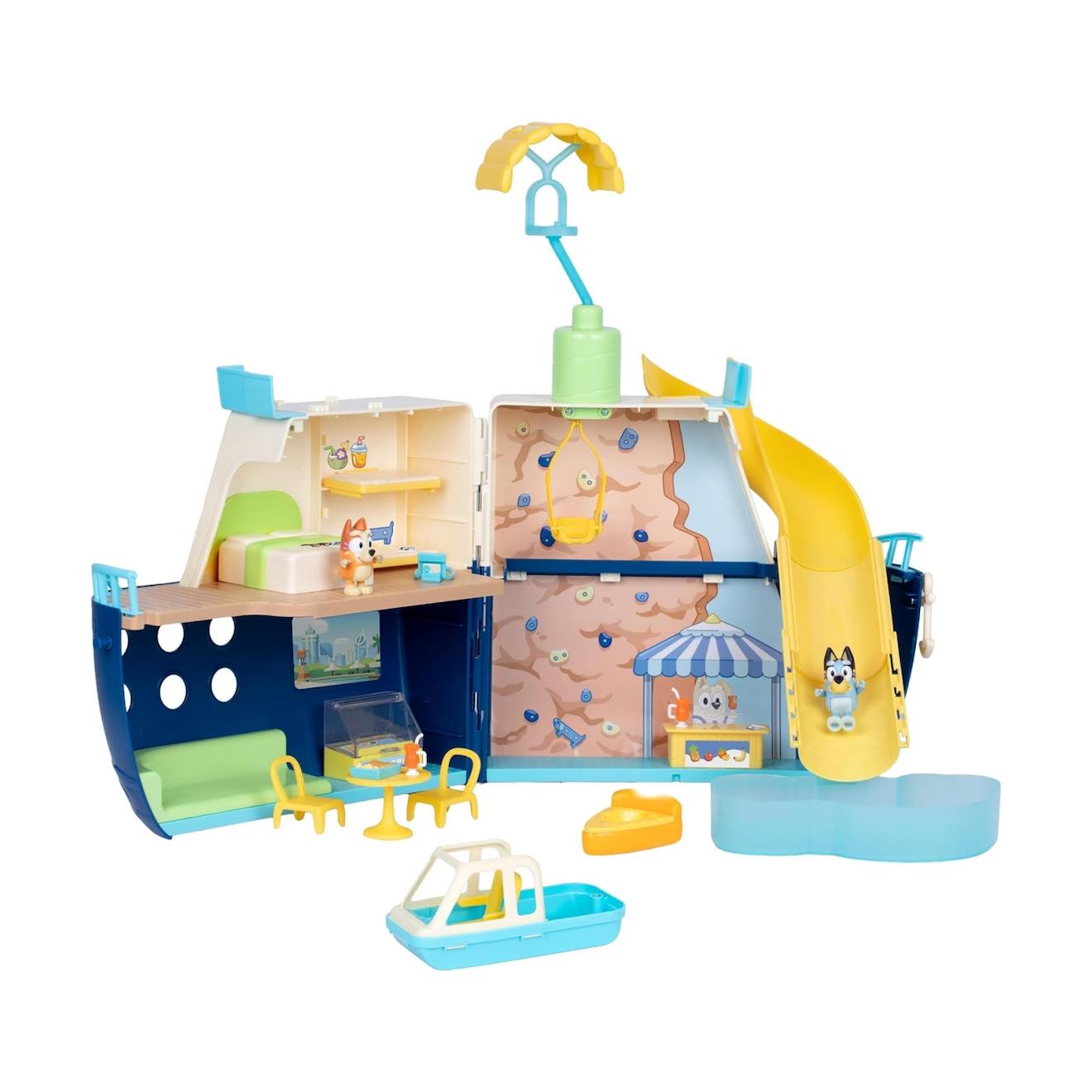 Bluey Bateau De Croisière Avec Toboggan Multicolore