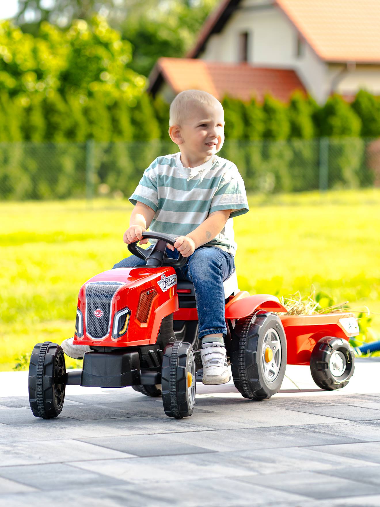 Tracteur À Pédales Avec Remorque Rouge Terra Maxx