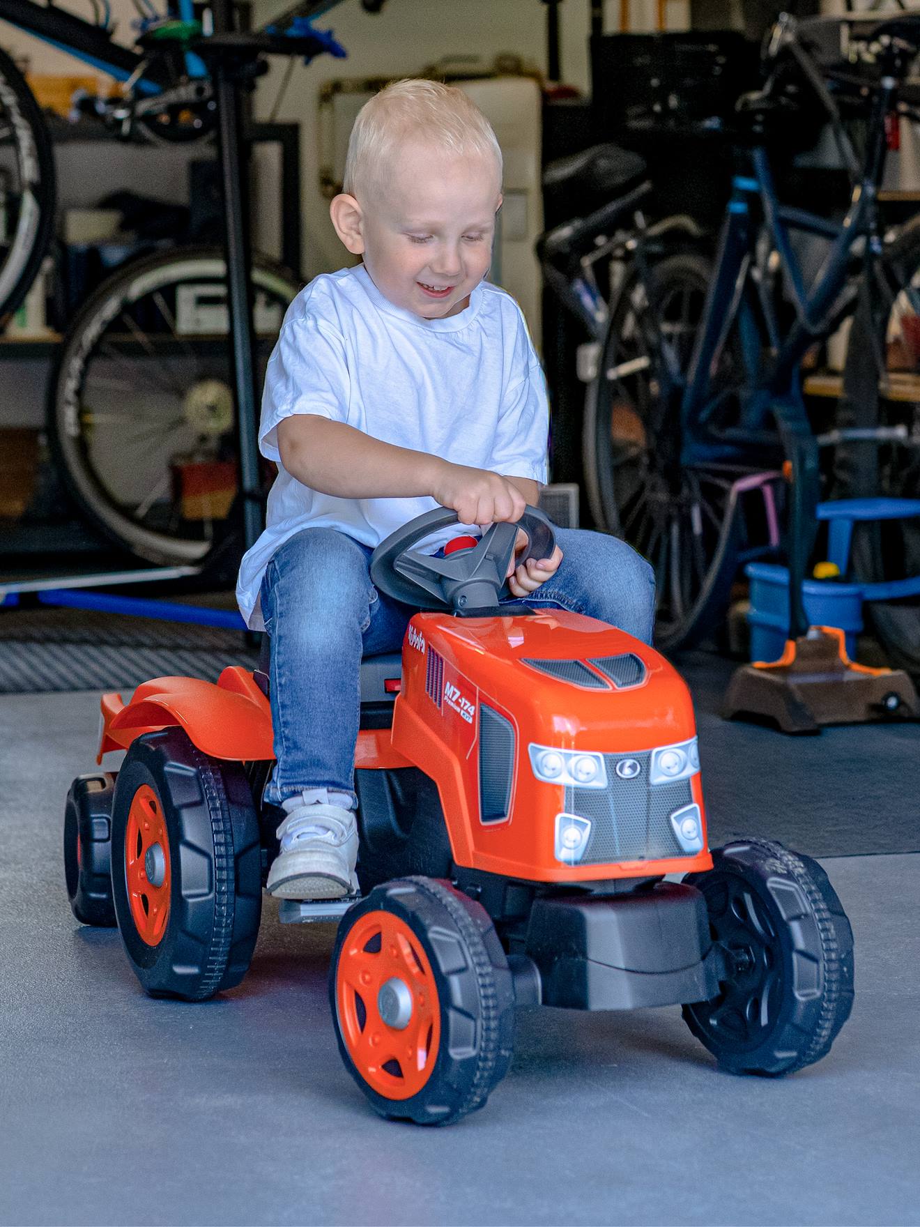 Tracteur À Pédales Avec Remorque Orange Kubota