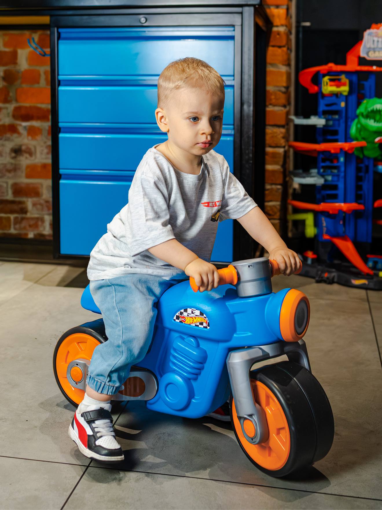 Draisienne Hot Wheels - Moto Vintage Avec Larges Roues Silencieuses Bleu Hot Wheels