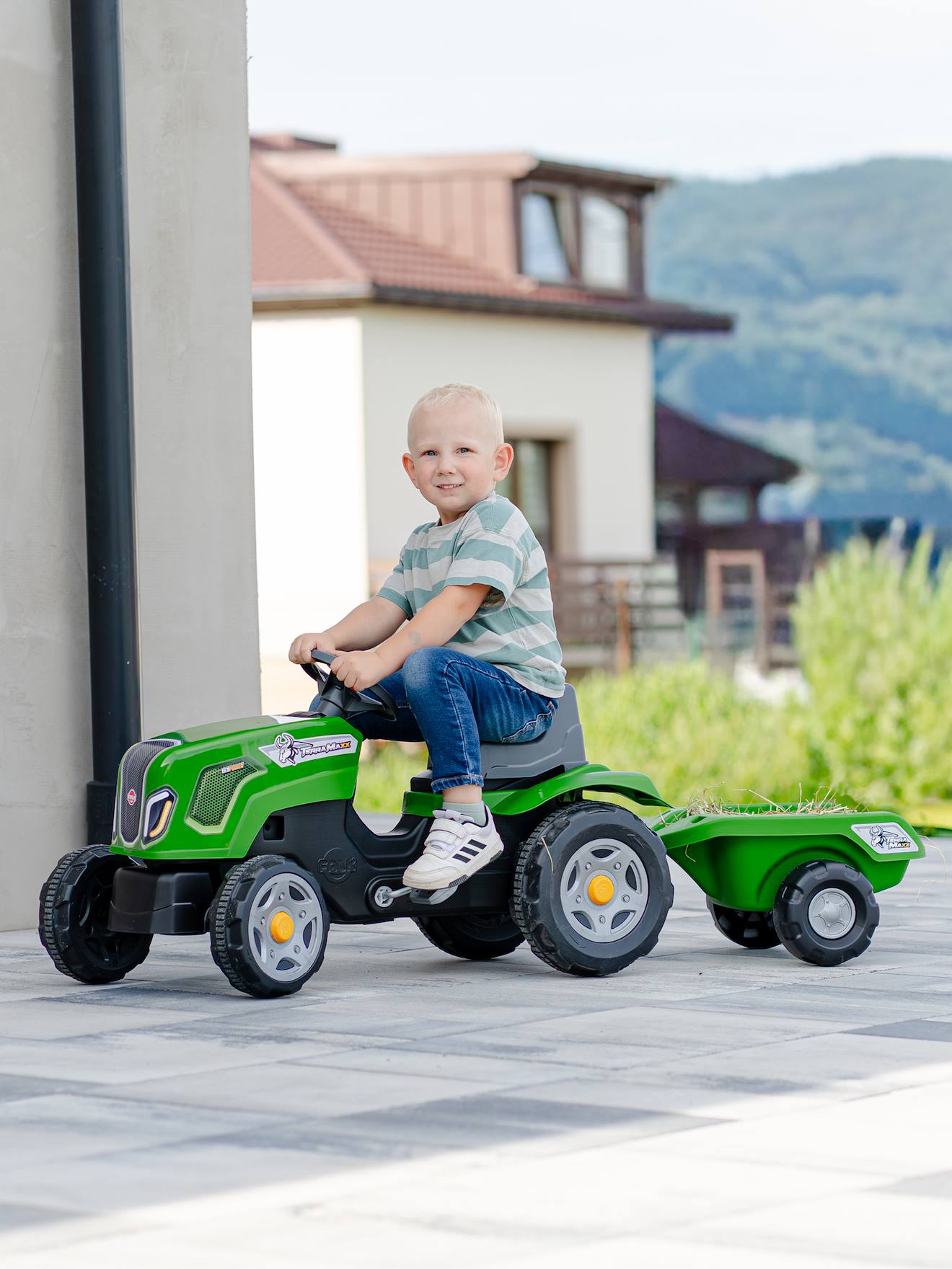Tracteur À Pédales Avec Remorque Vert Terra Maxx