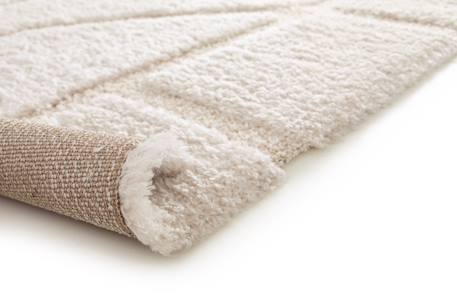 Tapis doux à relief en polyester recyclé murmure Blanc pur 3 - vertbaudet enfant 