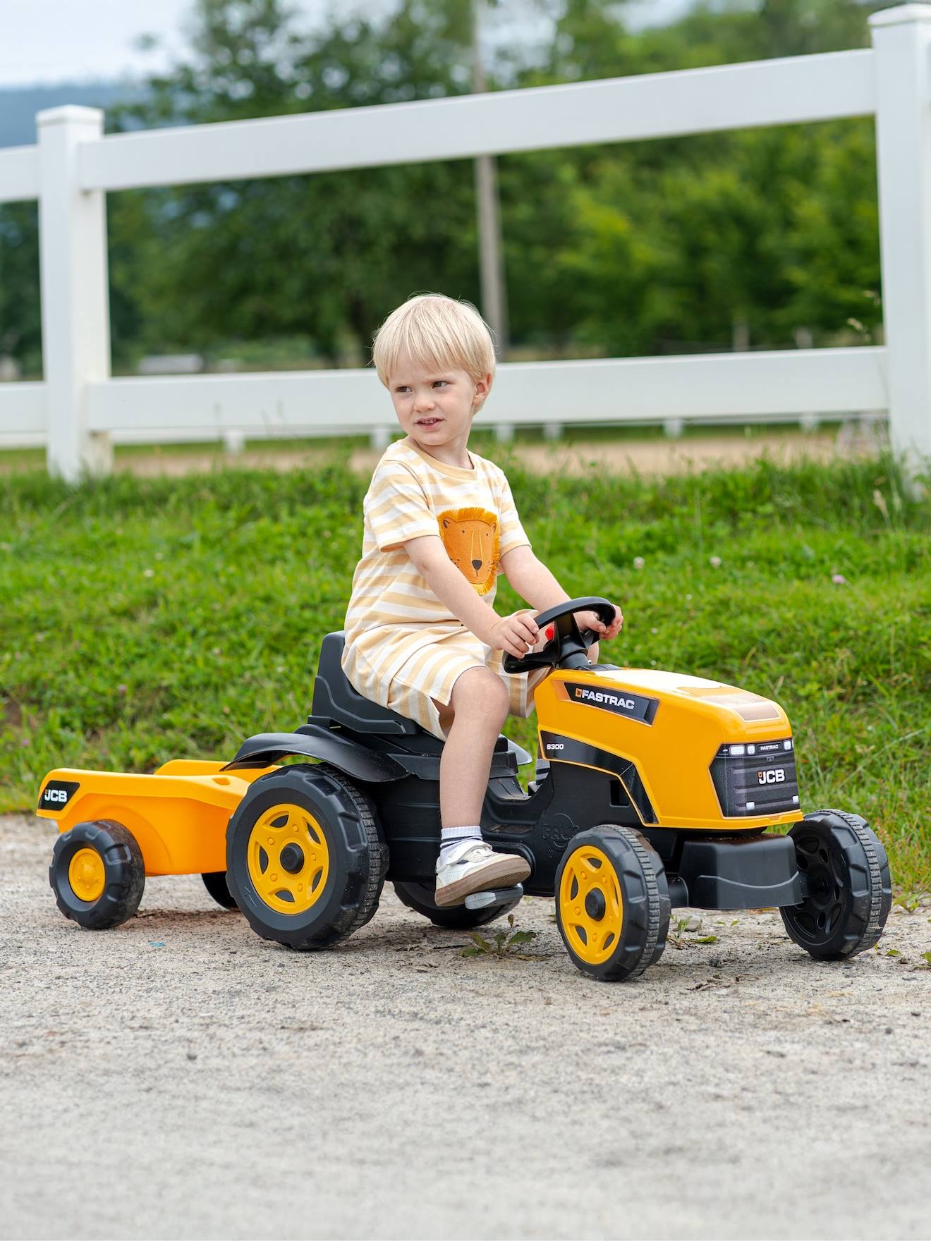 Tracteur À Pédales Avec Remorque Jaune Jcb