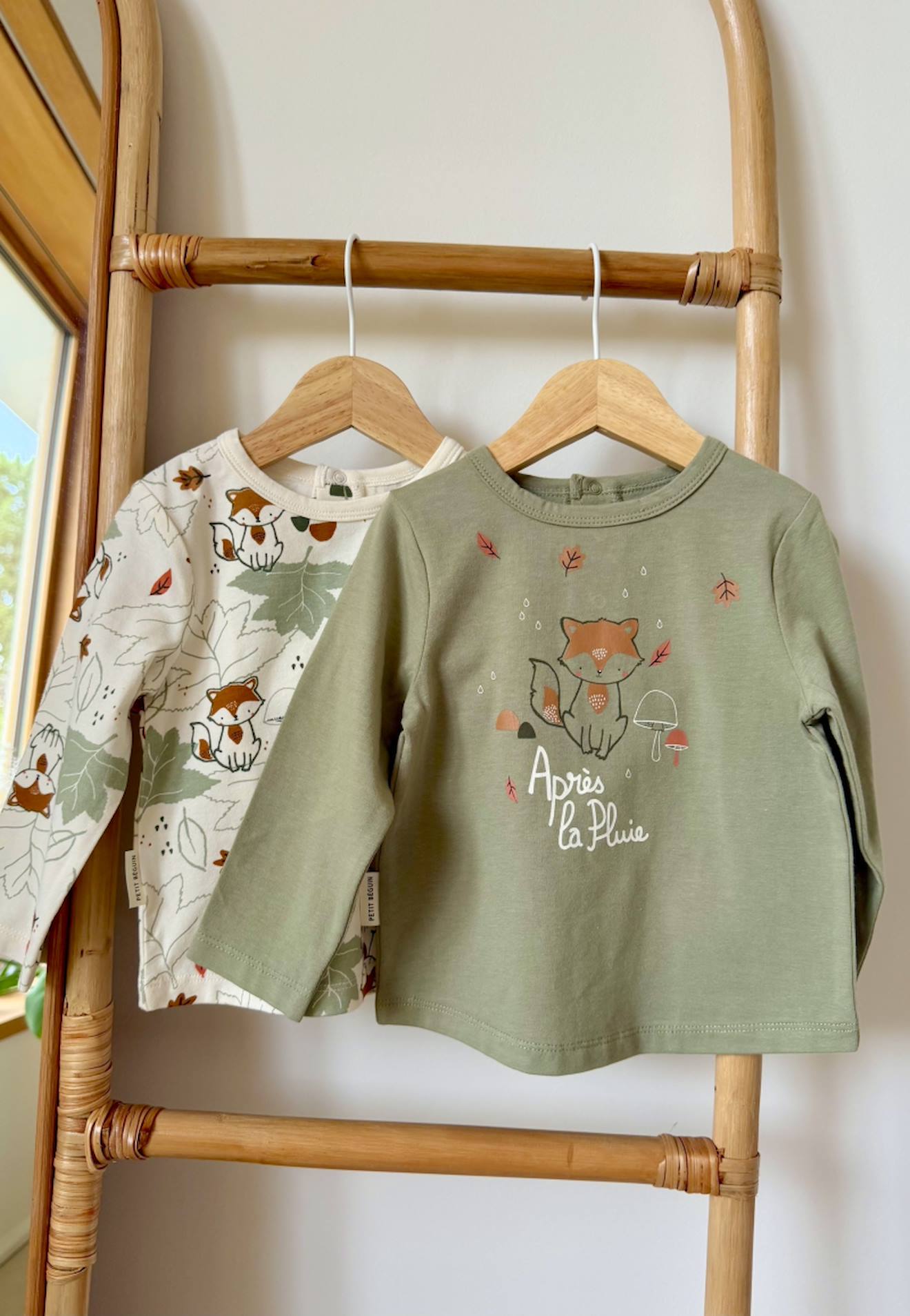 Lot De 2 T-shirts Bébé Manches Longues Ginkgo Vert