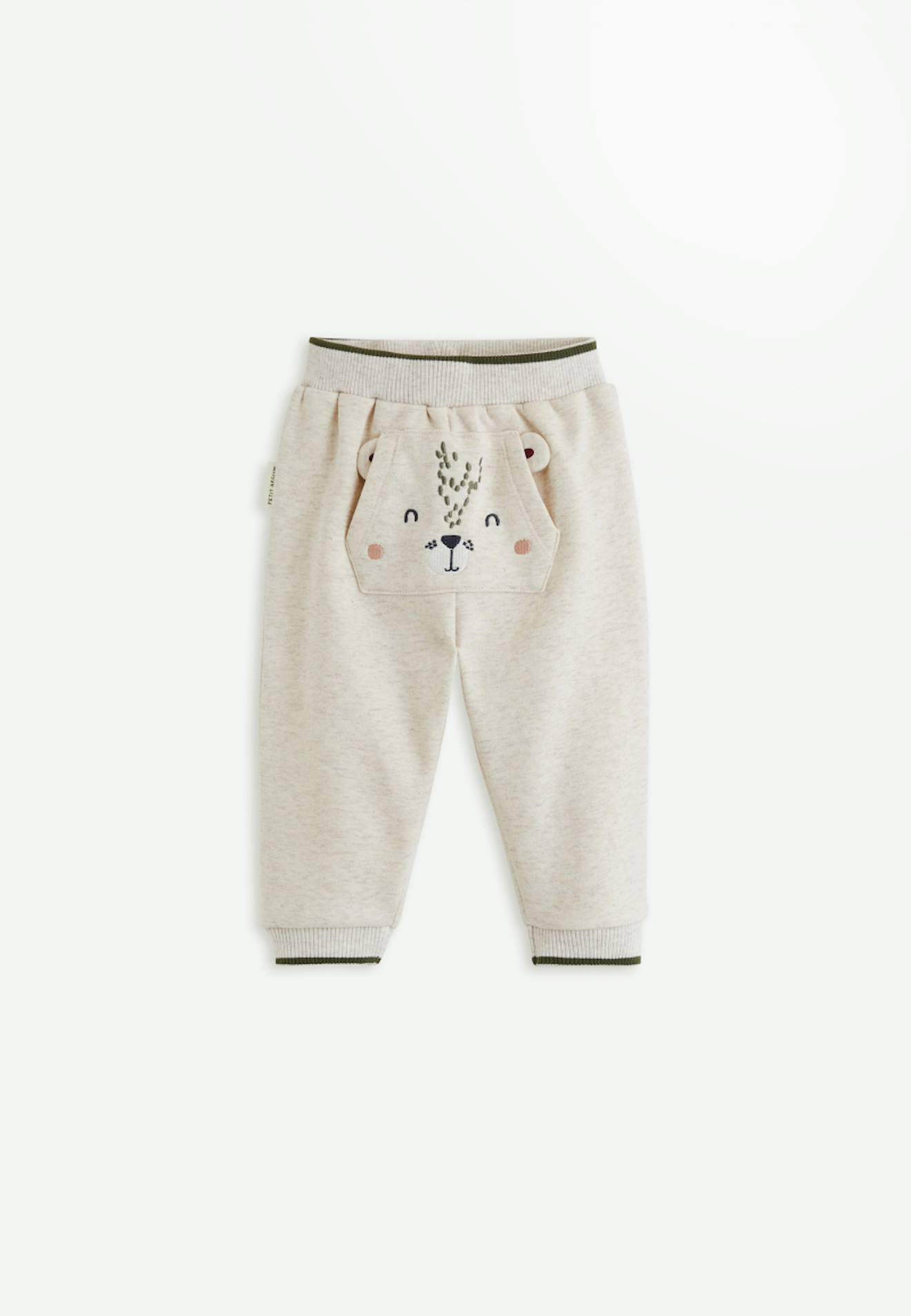 Pantalon Bébé En Molleton Pistache Beige