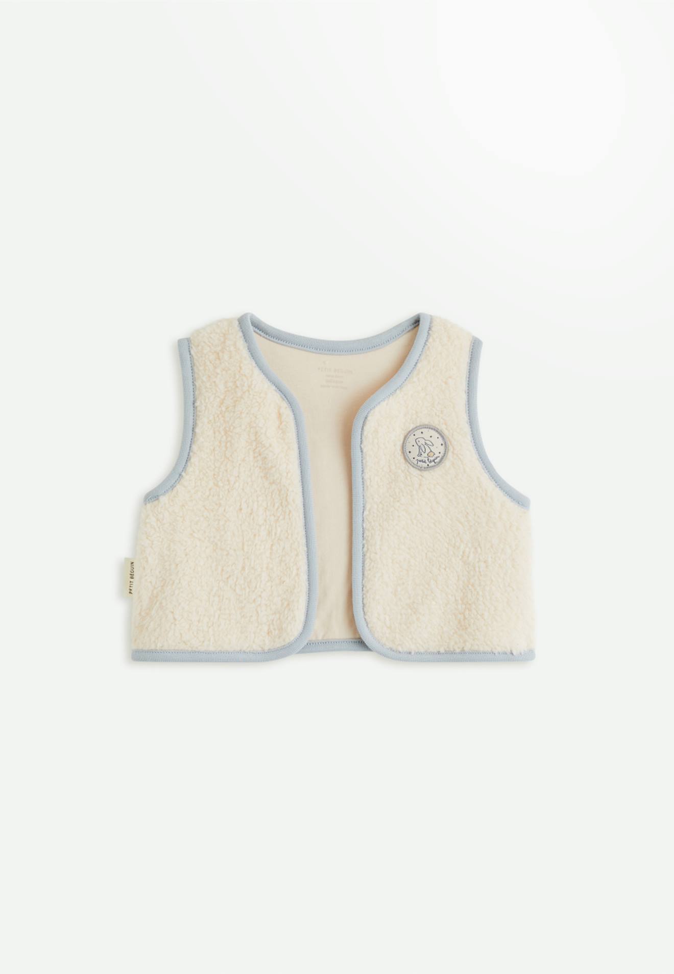 Veste Sans Manches Bébé En Sherpa Voix Lactée Ecru