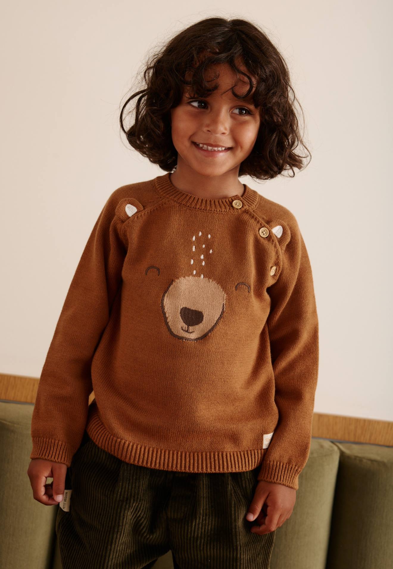 Pull Bébé En Tricot Moka Marron