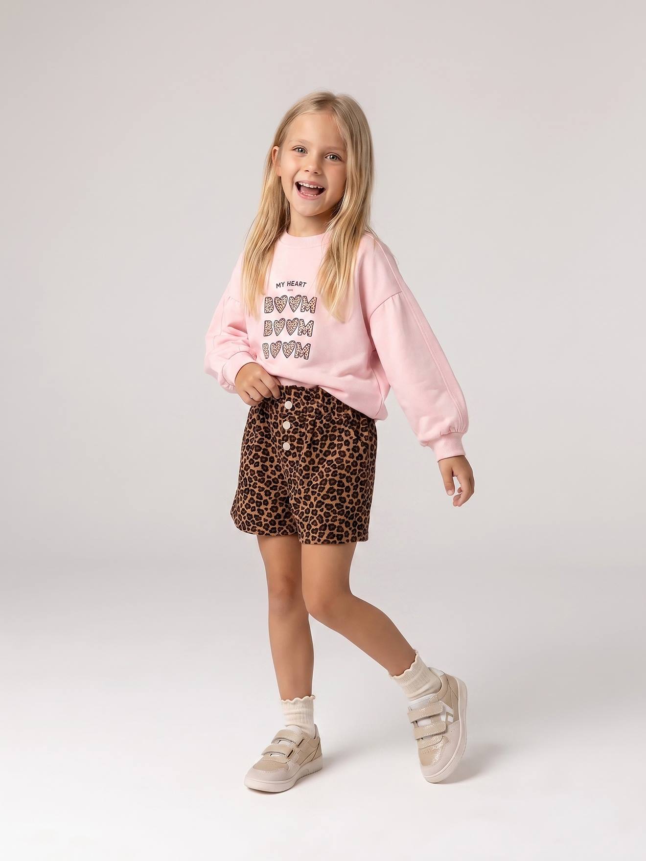 Short en velours forme paperbag fille camel